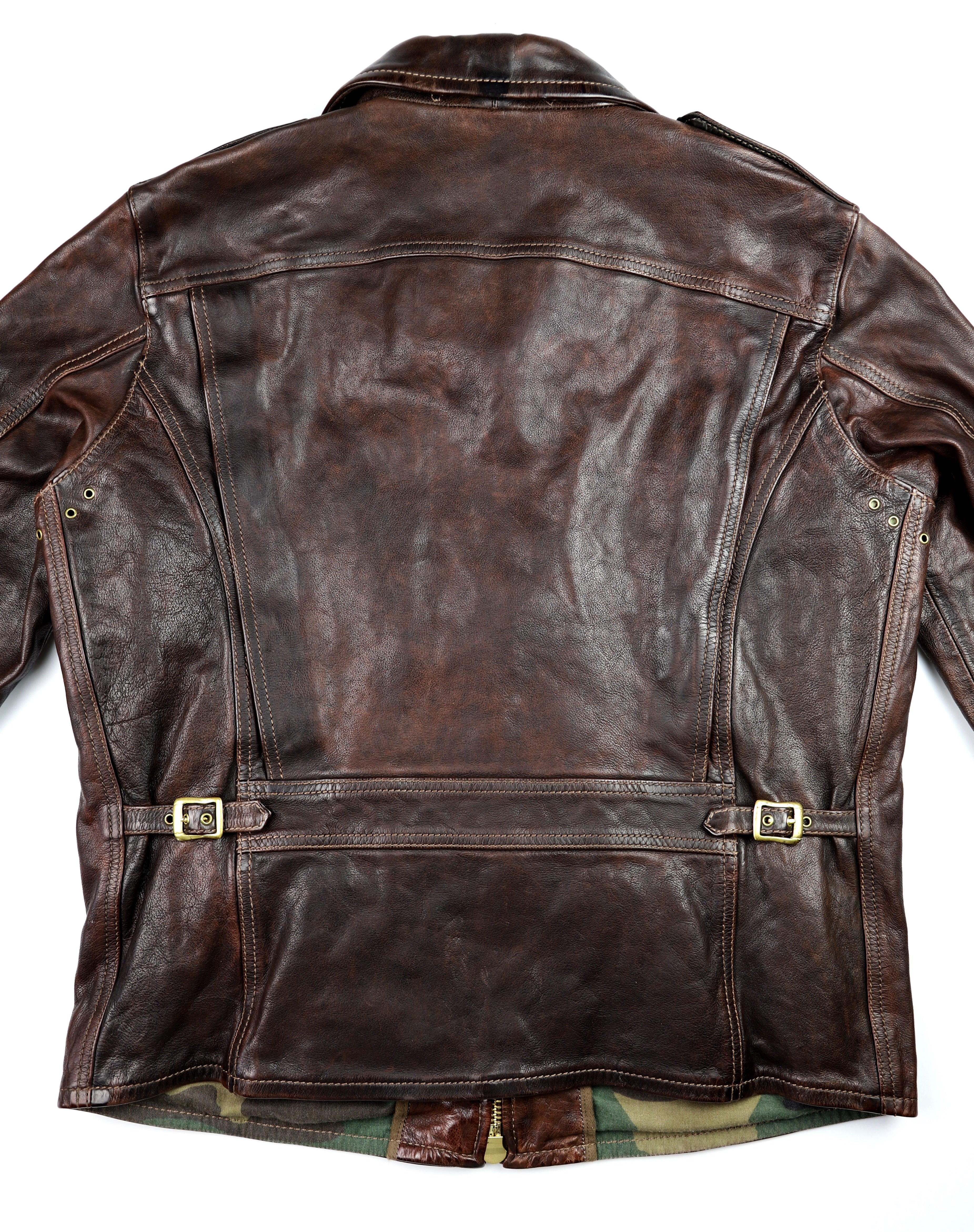 Thedi Atlas Deluxe Half Belt, size Large, Hand Dyed Cocoa Buffalo