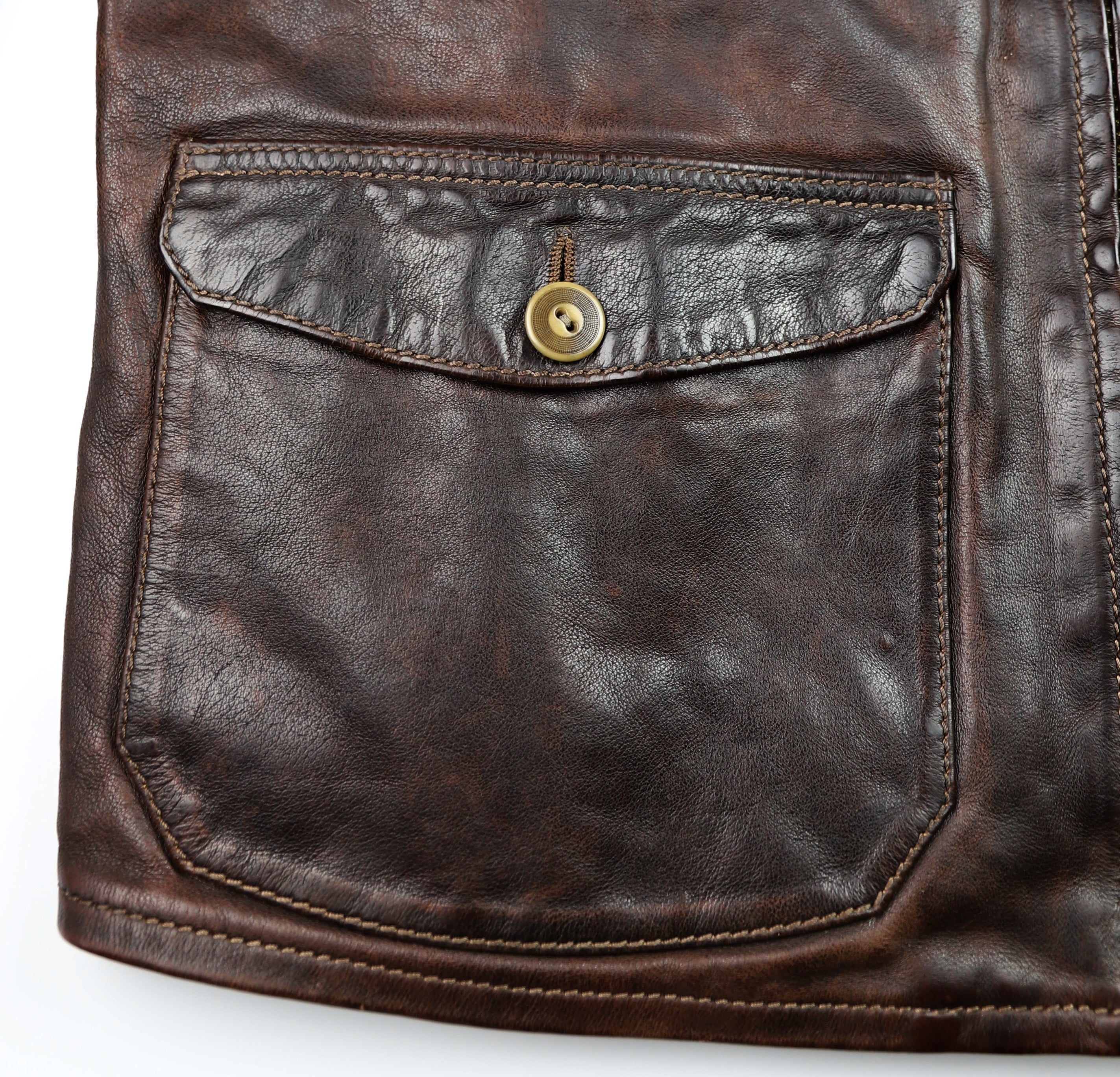 Thedi Atlas Deluxe Half Belt, size Large, Hand Dyed Cocoa Buffalo