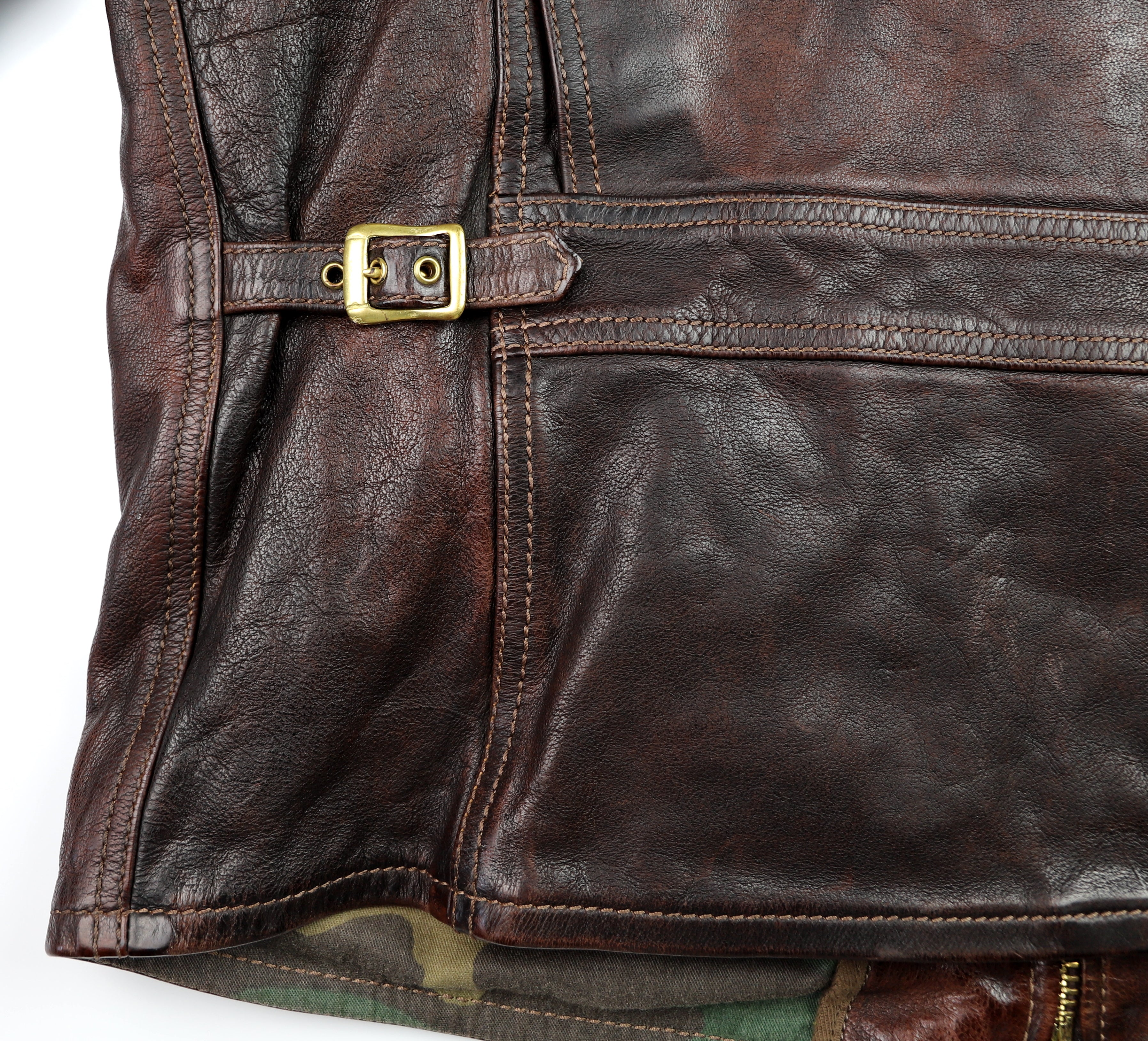 Thedi Atlas Deluxe Half Belt, size Large, Hand Dyed Cocoa Buffalo