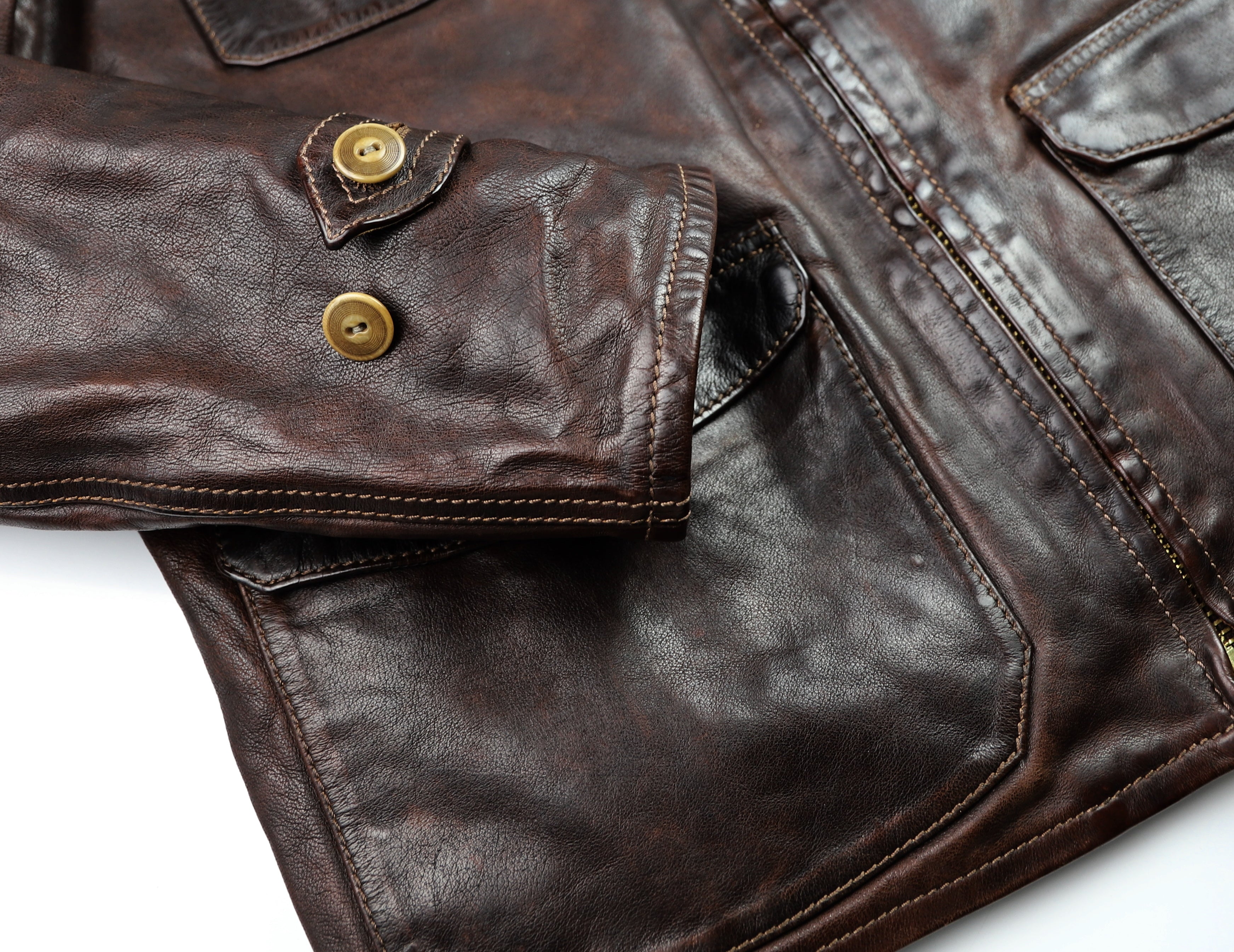 Thedi Atlas Deluxe Half Belt, size Large, Hand Dyed Cocoa Buffalo