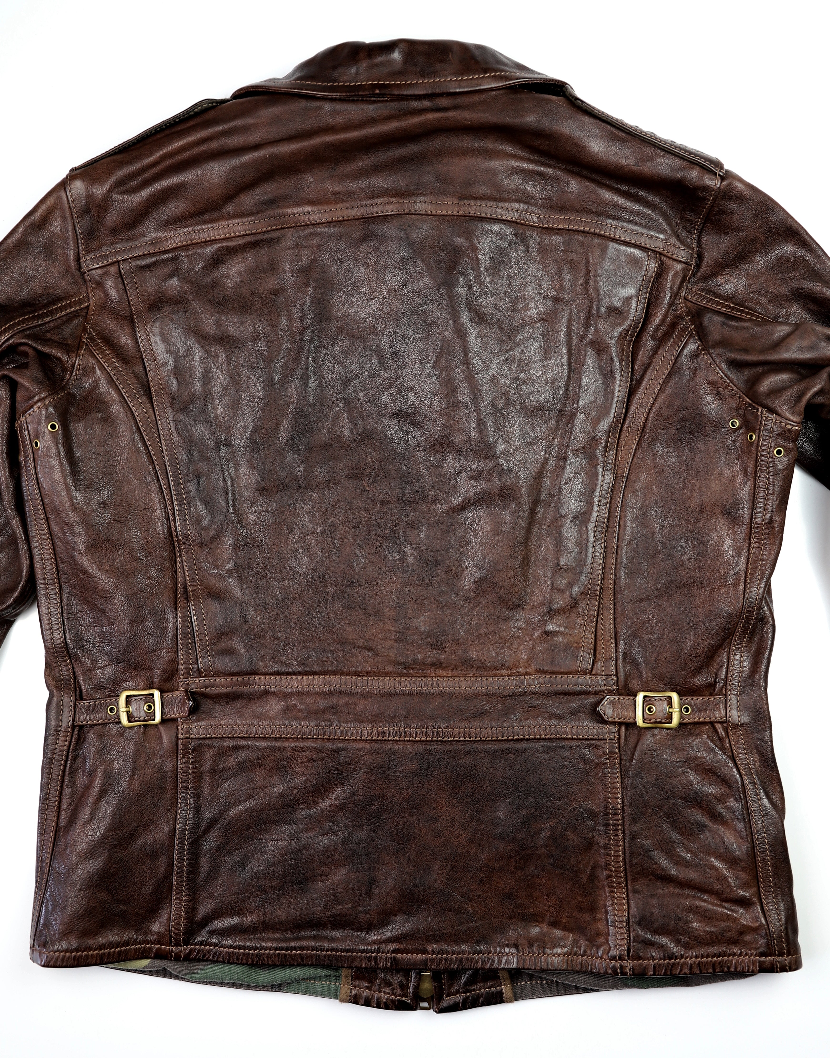 Thedi Atlas Deluxe Half Belt, size Large, Hand Dyed Cocoa Buffalo