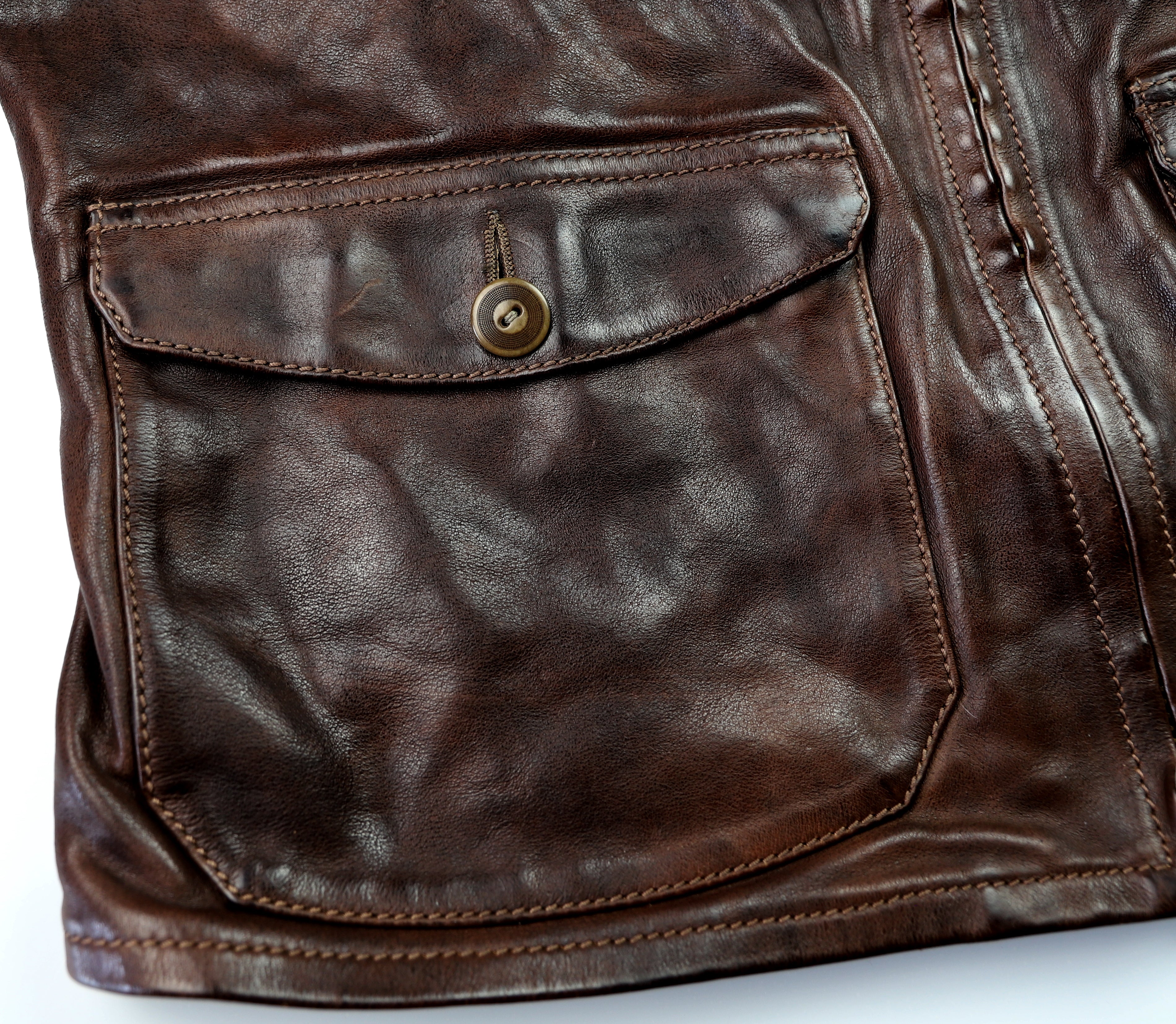 Thedi Atlas Deluxe Half Belt, size Large, Hand Dyed Cocoa Buffalo