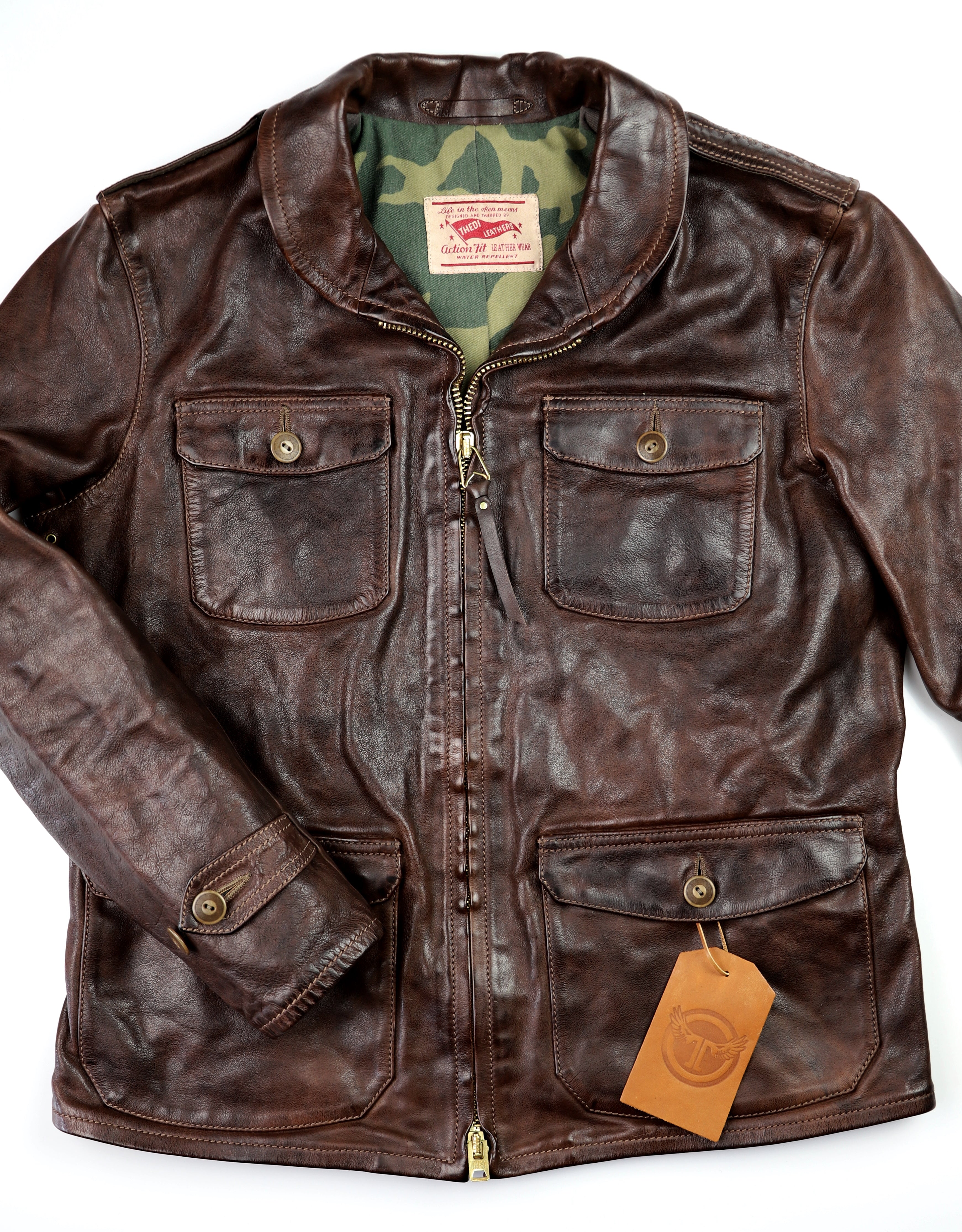 Thedi Atlas Deluxe Half Belt, size Large, Hand Dyed Cocoa Buffalo