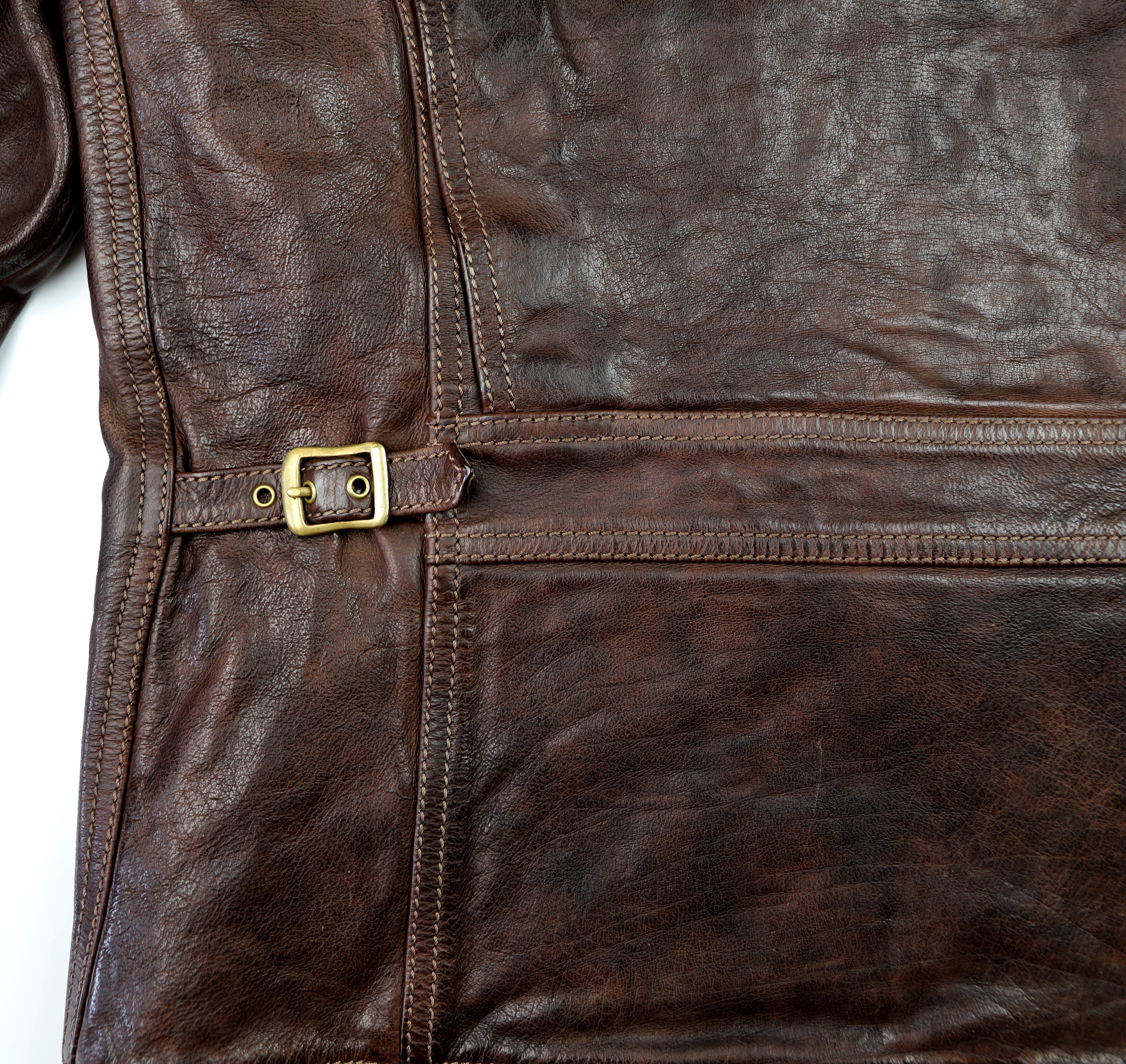 Thedi Atlas Deluxe Half Belt, size Large, Hand Dyed Cocoa Buffalo