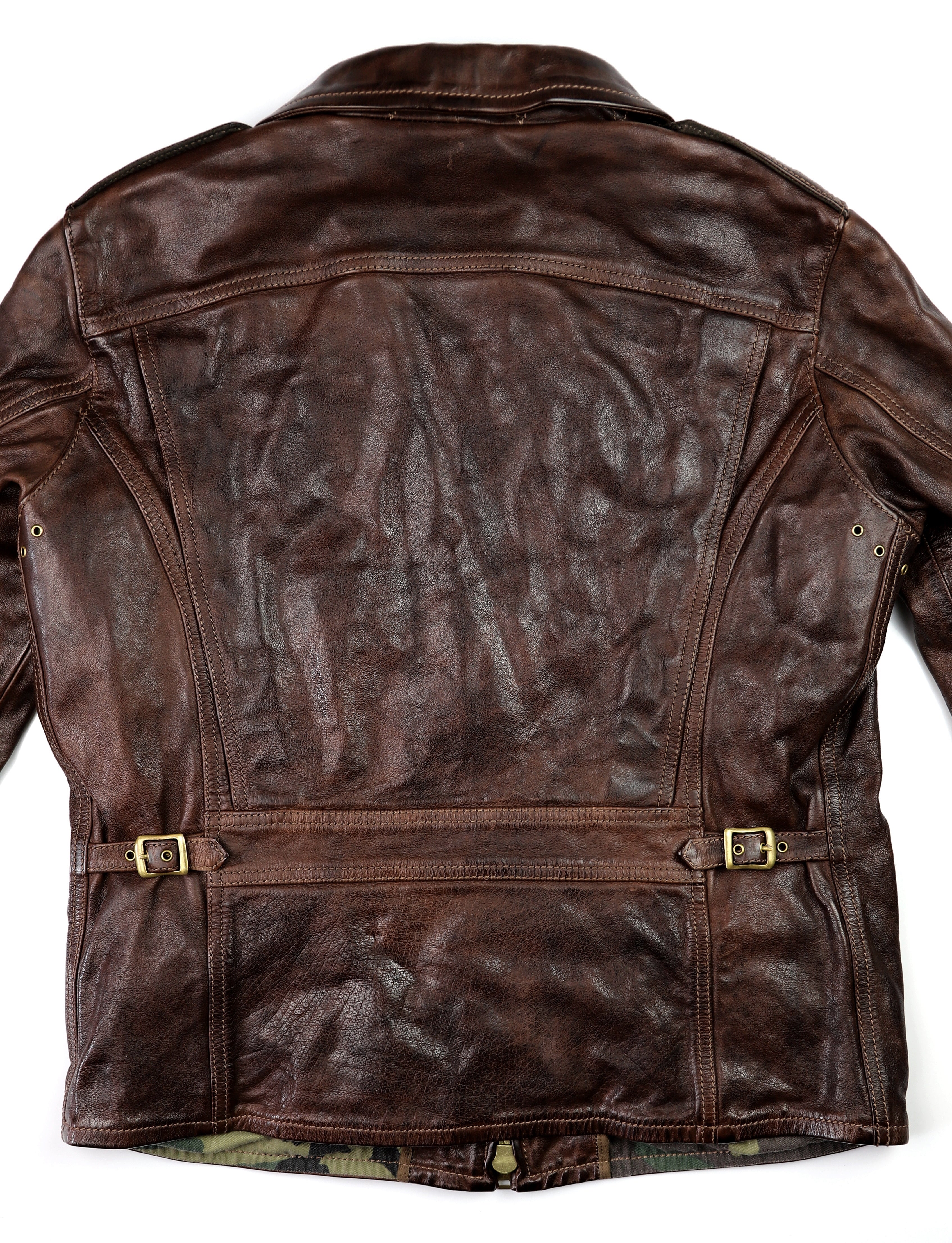 Thedi Atlas Deluxe Half Belt, size Medium, Hand Dyed Cocoa Buffalo