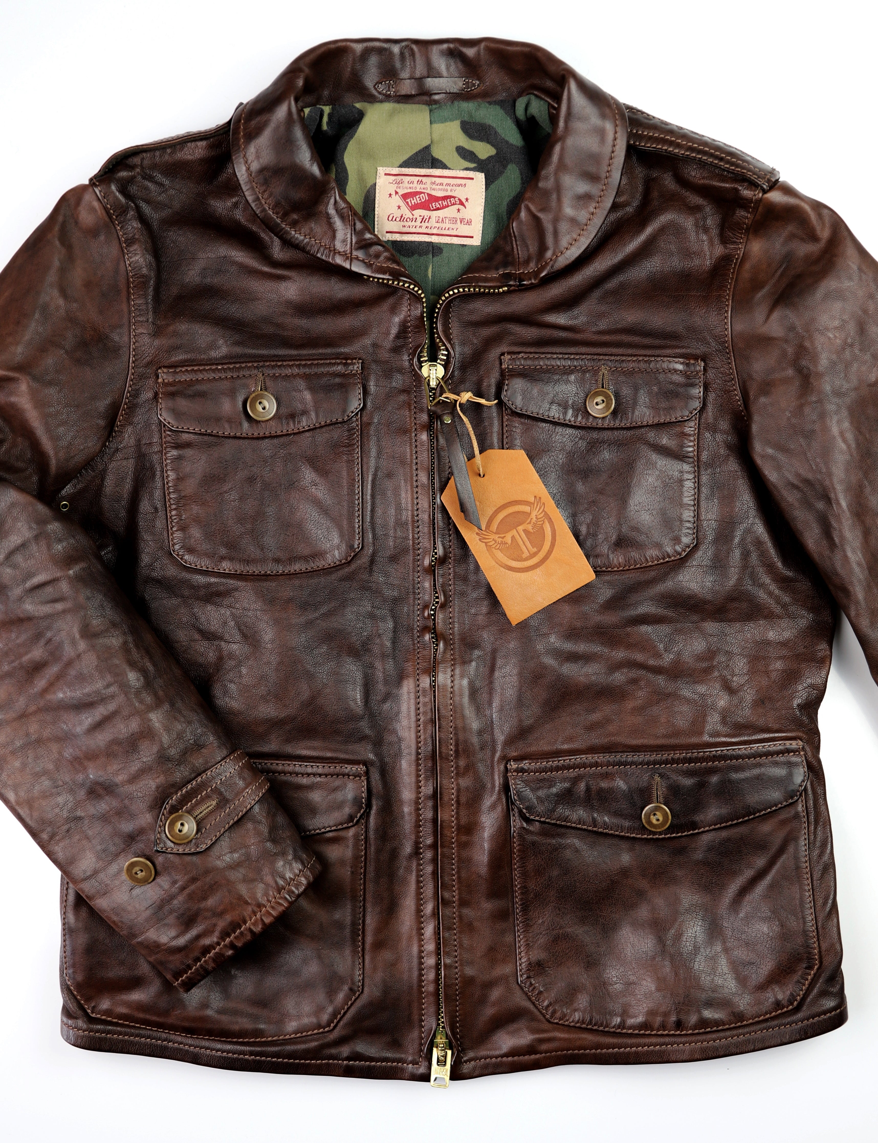 Thedi Atlas Deluxe Half Belt, size Medium, Hand Dyed Cocoa Buffalo