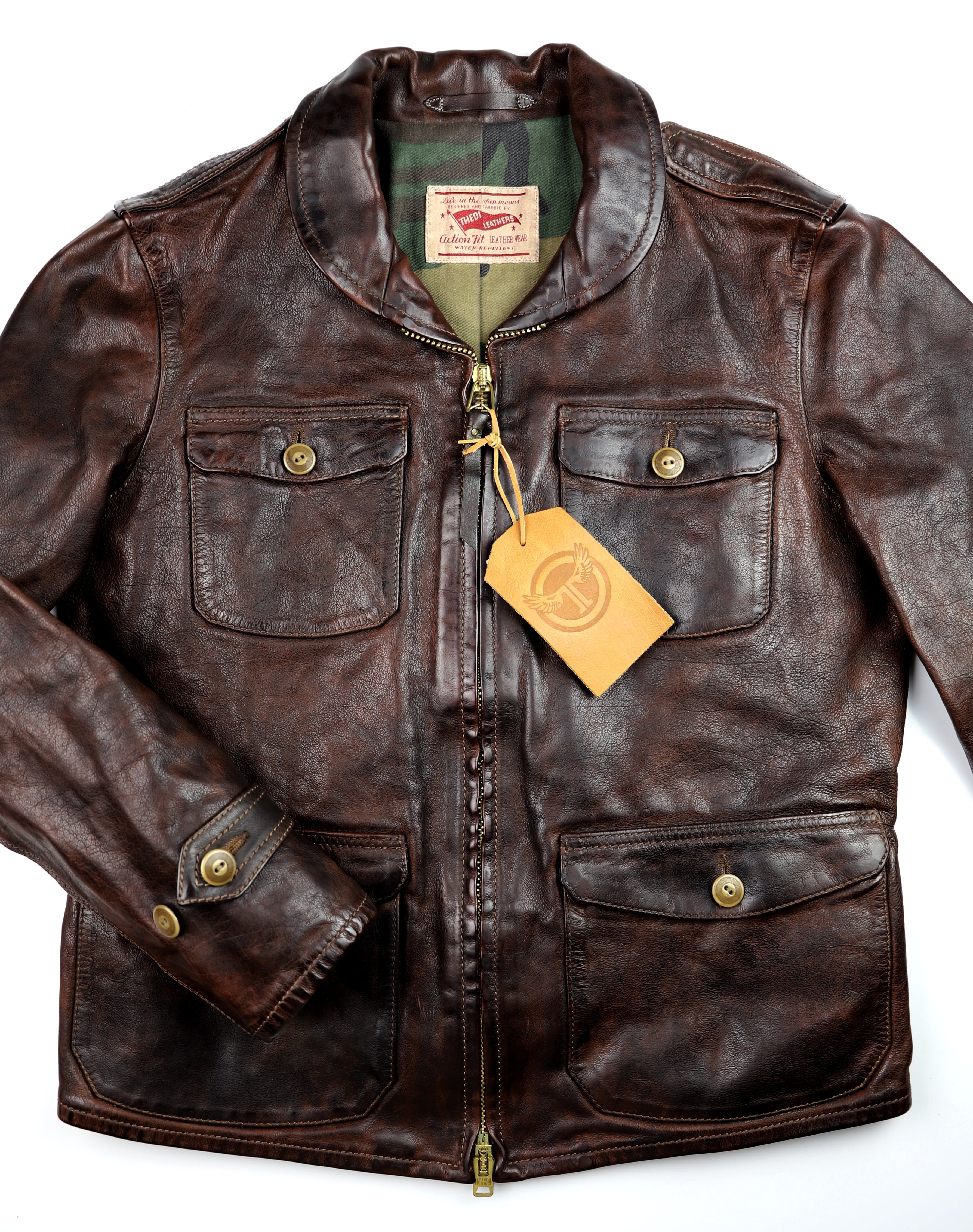 Thedi Atlas Deluxe Half Belt, size Medium, Hand Dyed Cocoa Buffalo