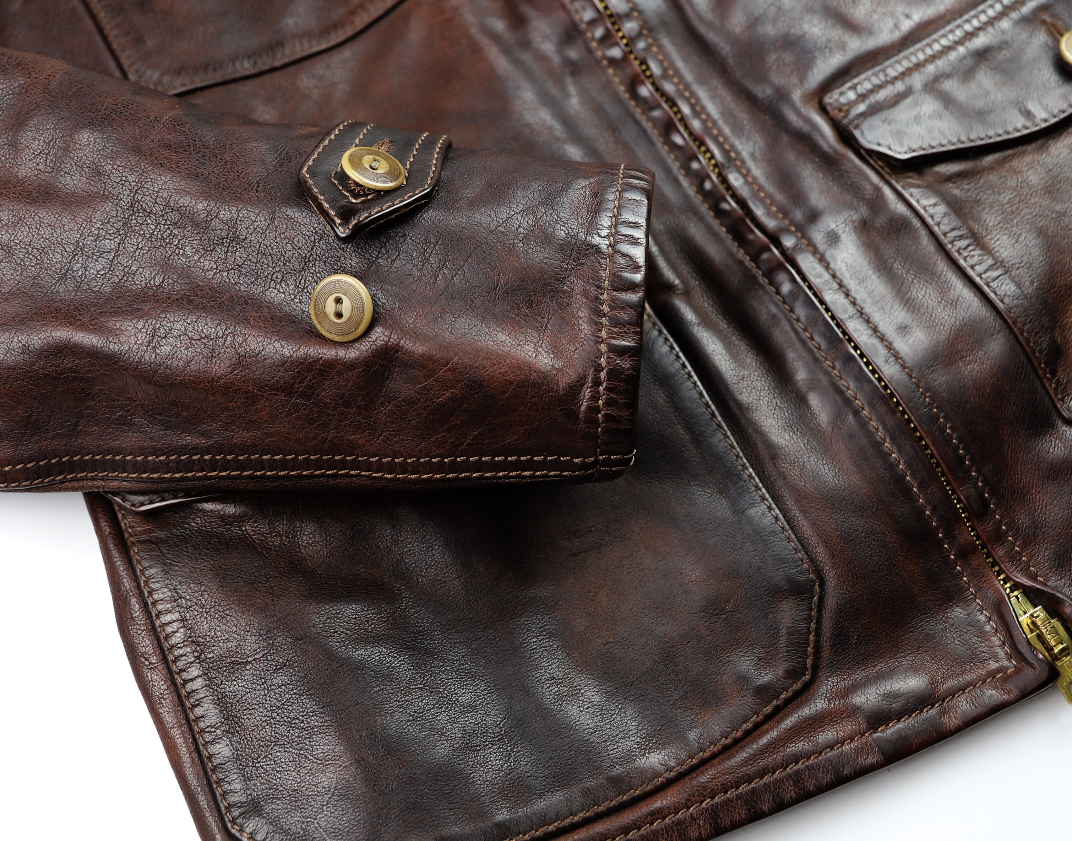 Thedi Atlas Deluxe Half Belt, size Medium, Hand Dyed Cocoa Buffalo