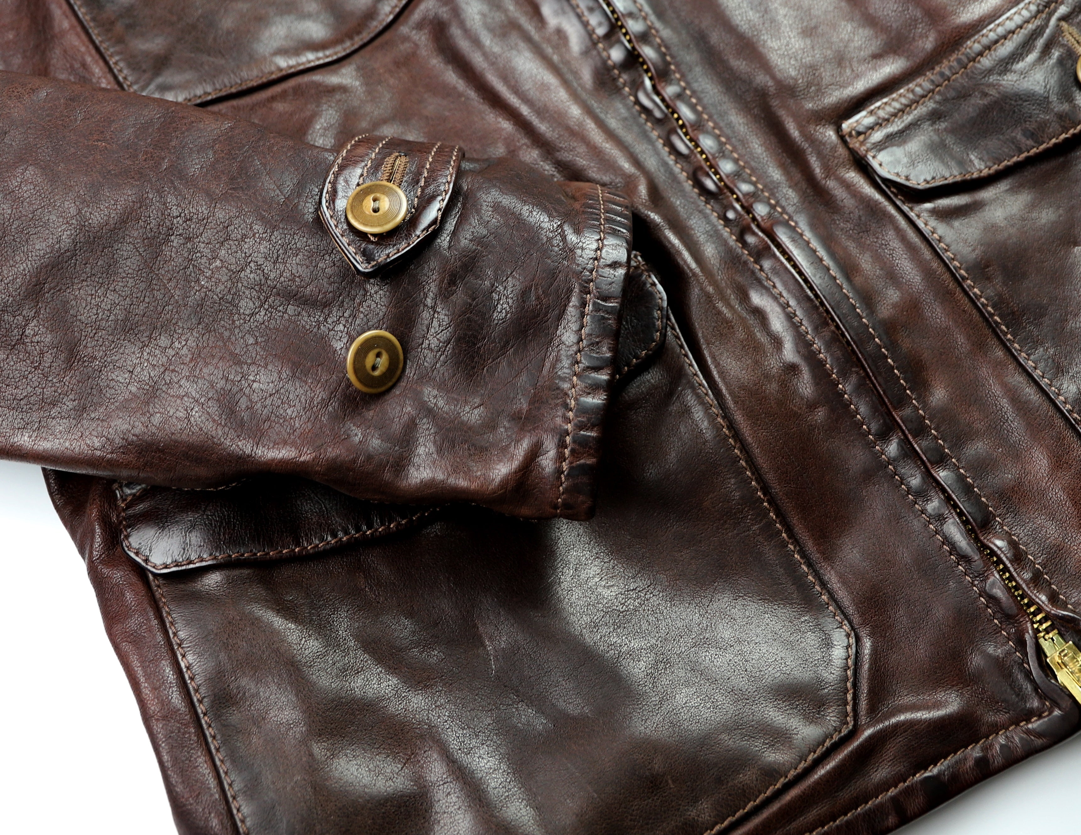 Thedi Atlas Deluxe Half Belt, size XL, Hand Dyed Cocoa Buffalo