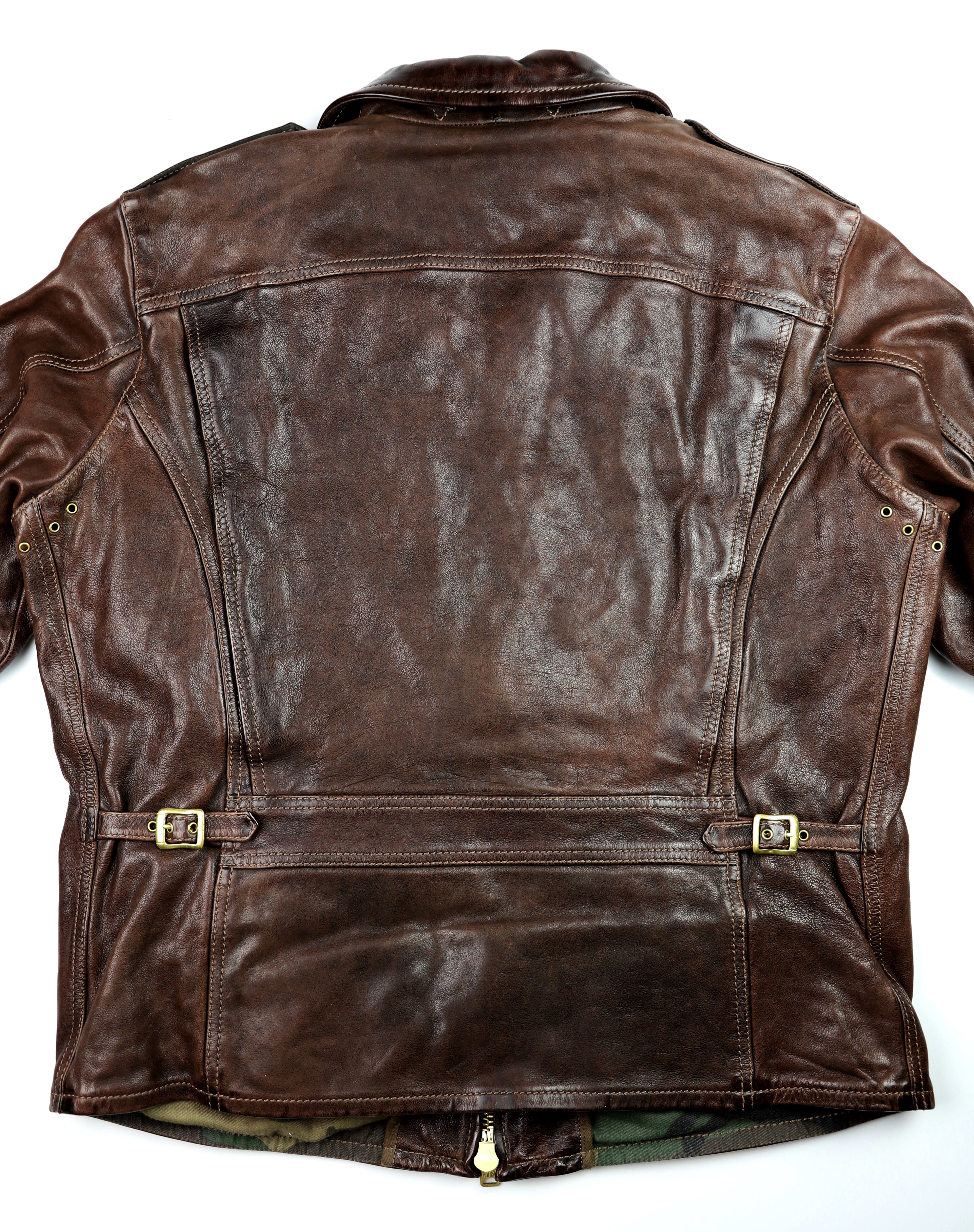 Thedi Atlas Deluxe Half Belt, size XL, Hand Dyed Cocoa Buffalo