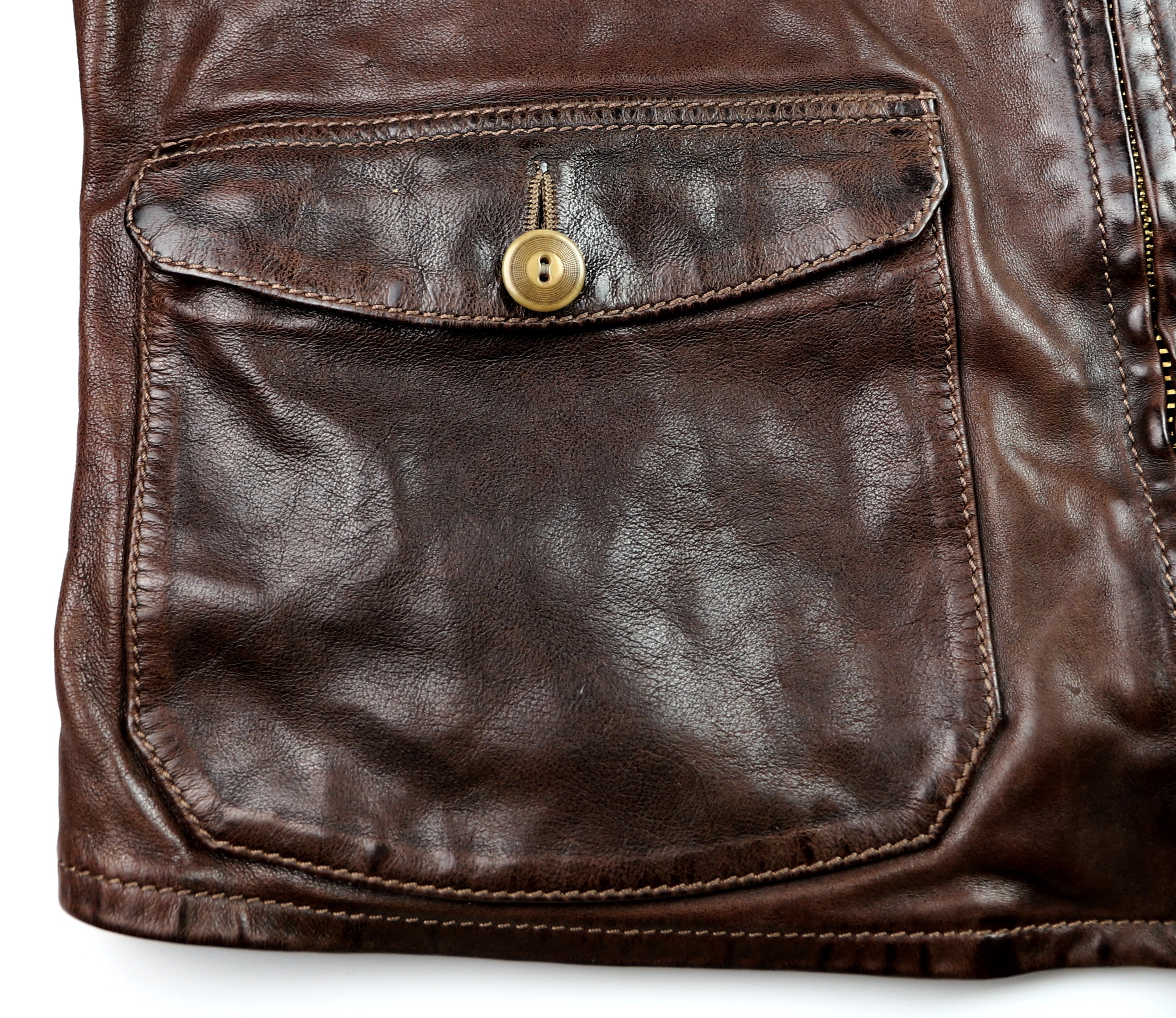 Thedi Atlas Deluxe Half Belt, size XL, Hand Dyed Cocoa Buffalo