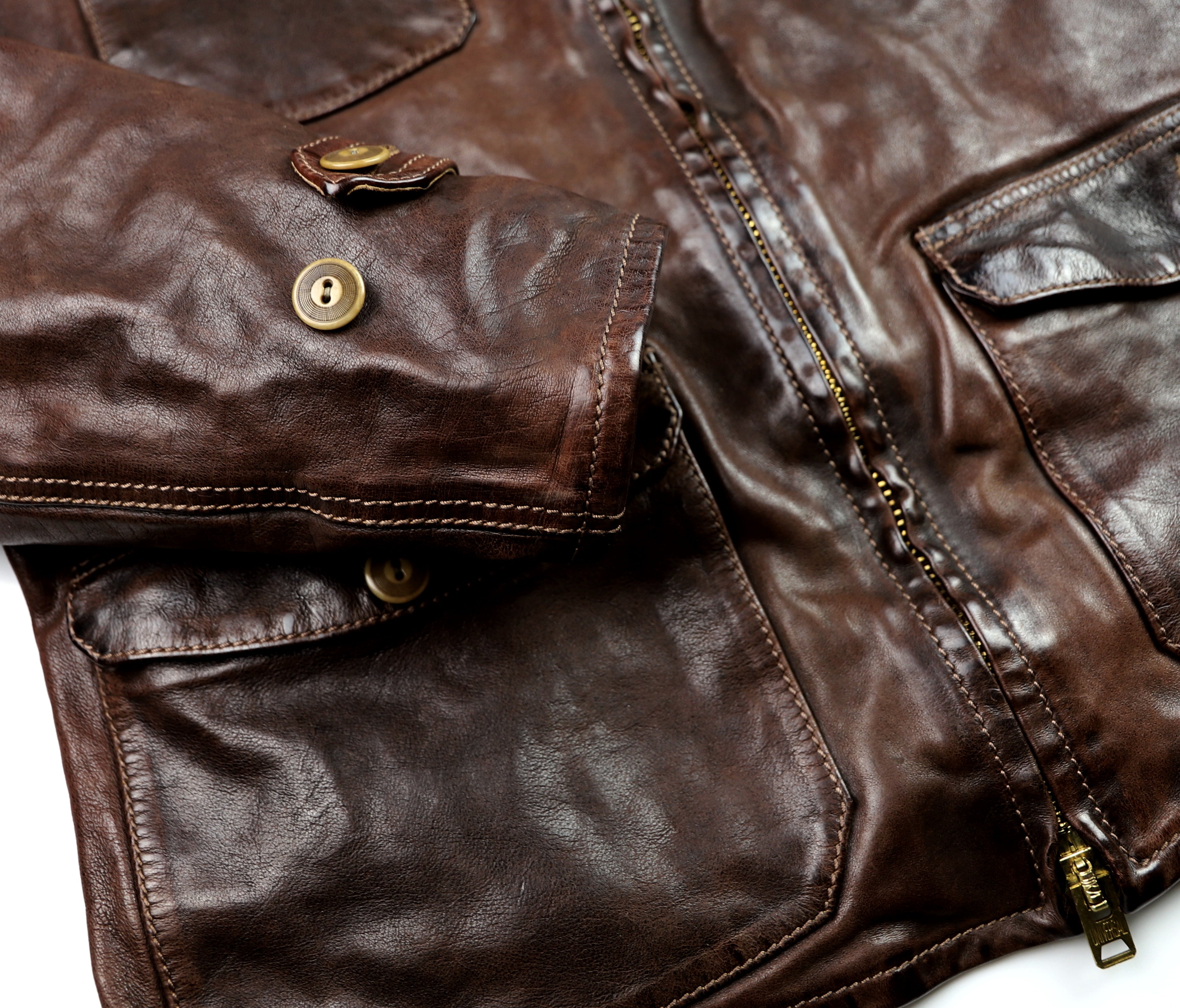 Thedi Atlas Deluxe Half Belt, size XL, Hand Dyed Cocoa Buffalo