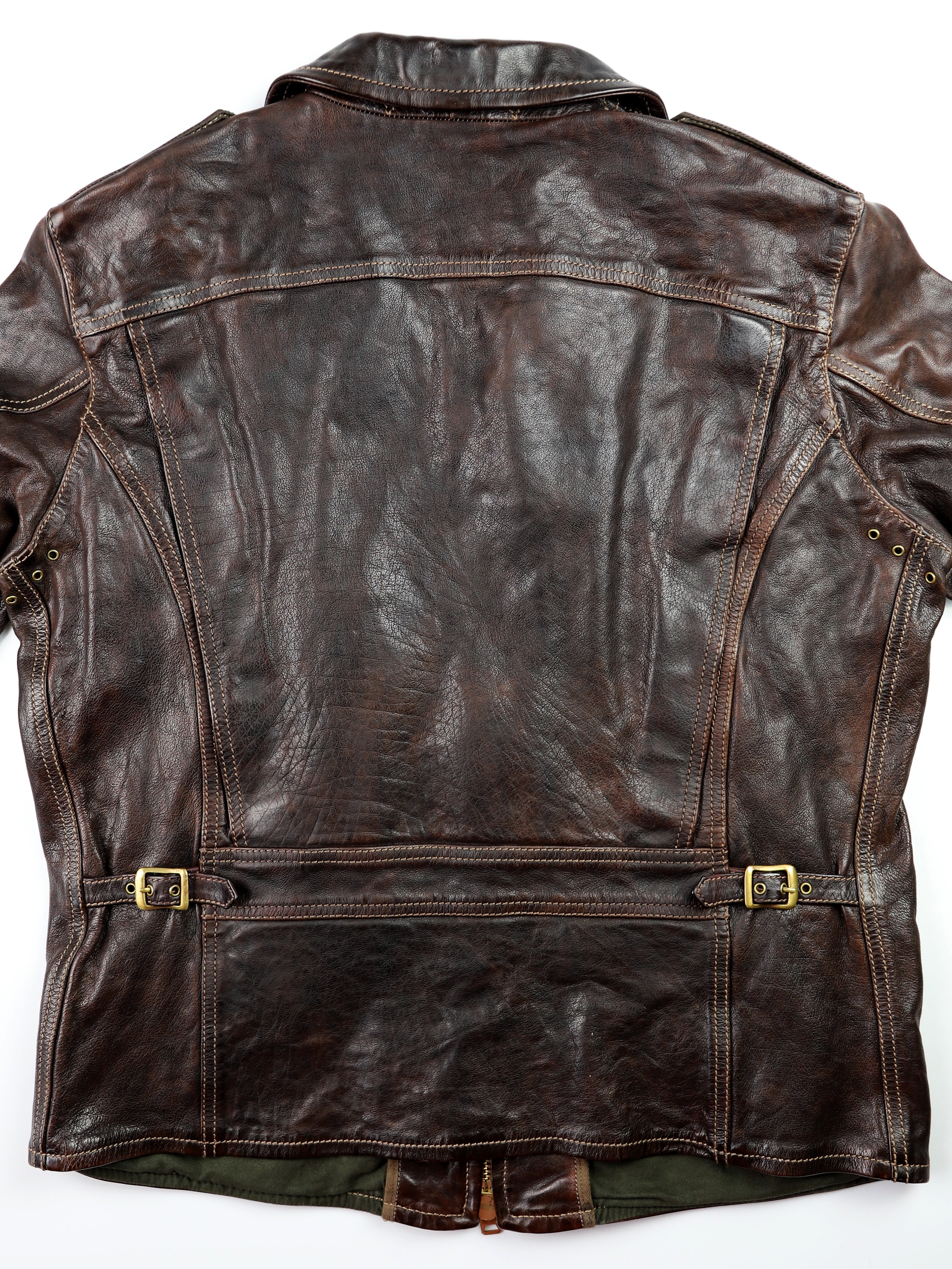 Thedi Atlas Deluxe Half Belt, size Large, Hand Dyed Cocoa Buffalo