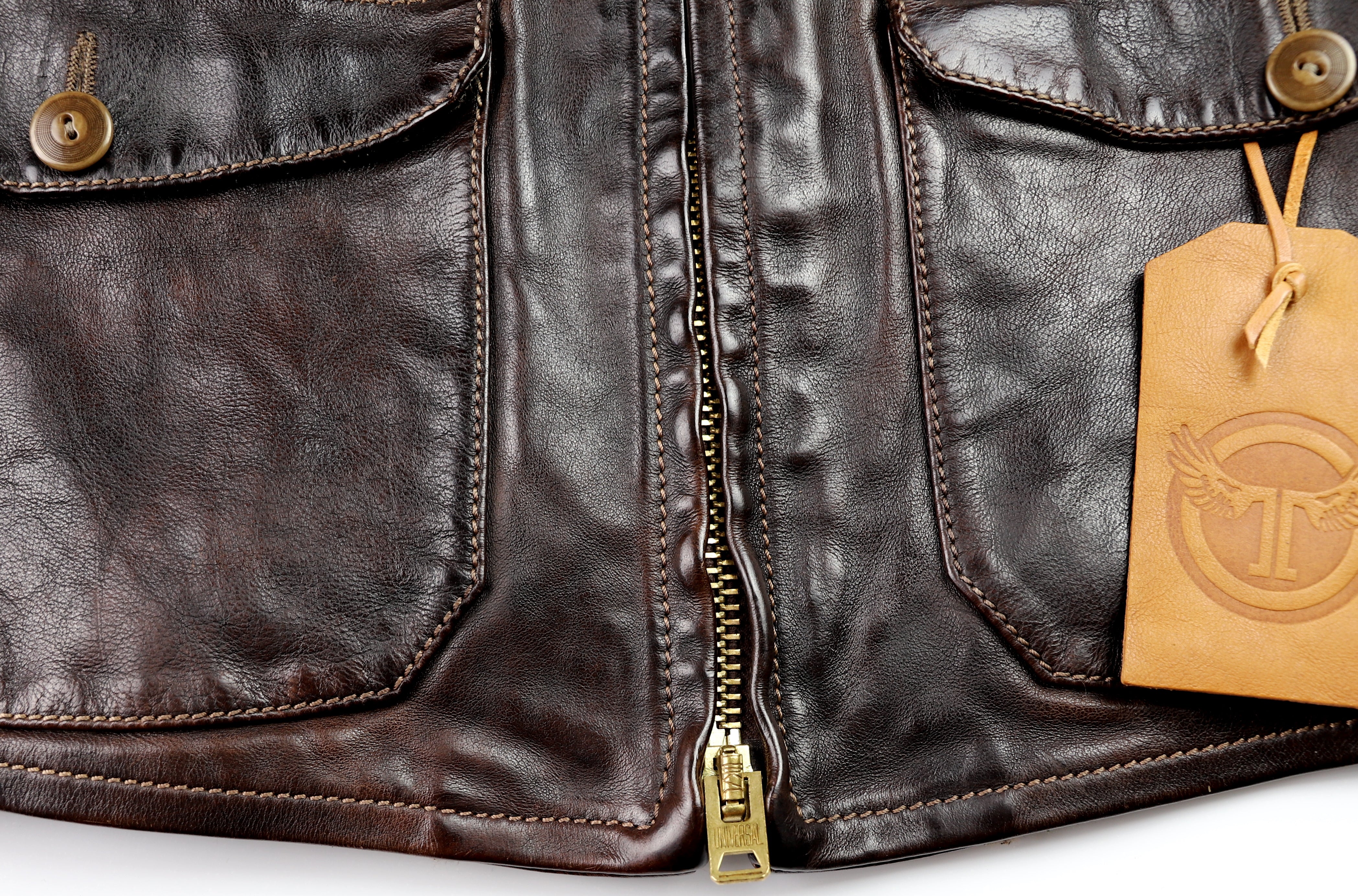 Thedi Atlas Deluxe Half Belt, size Large, Hand Dyed Cocoa Buffalo