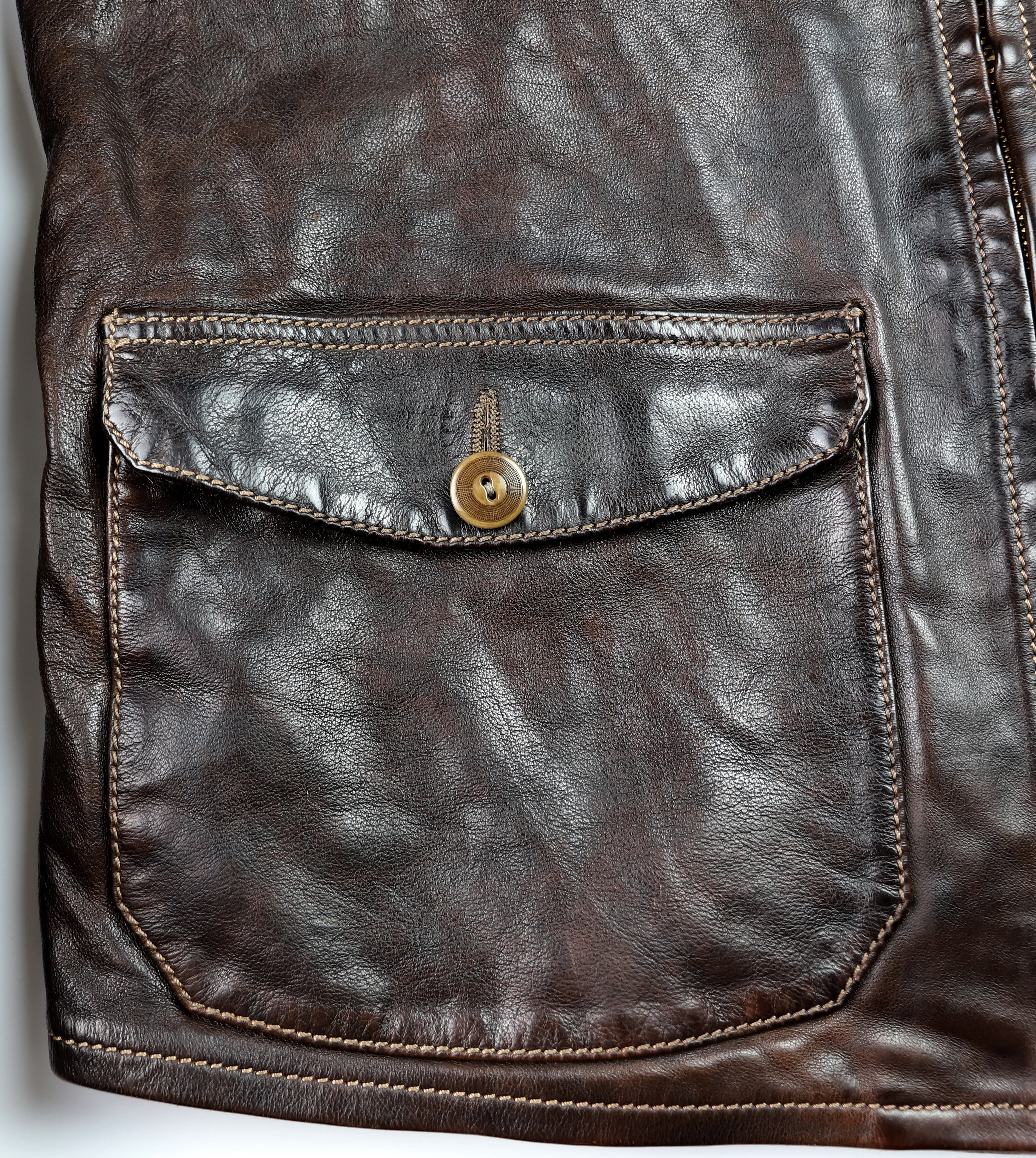 Thedi Atlas Deluxe Half Belt, size Large, Hand Dyed Cocoa Buffalo