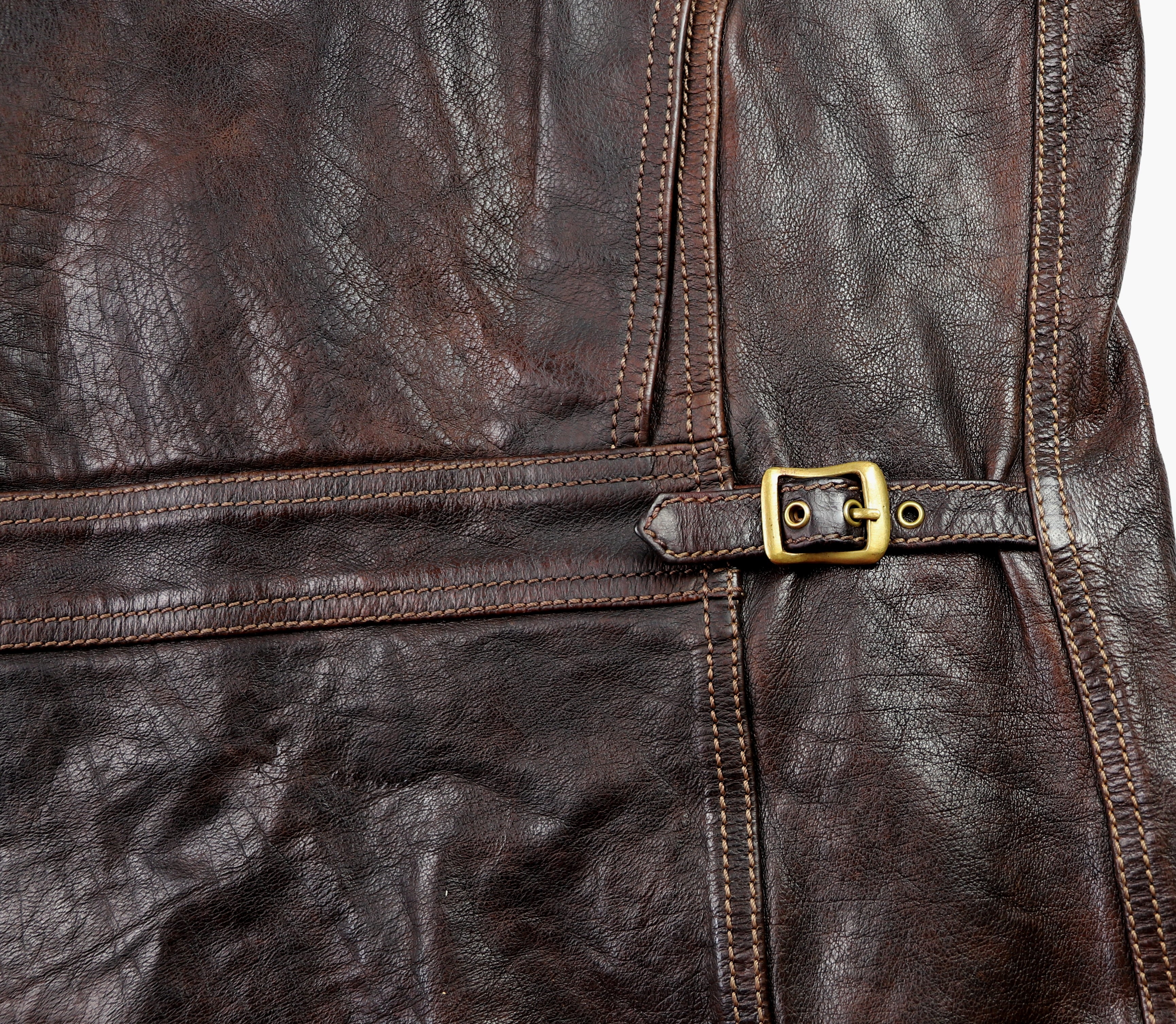 Thedi Atlas Deluxe Half Belt, size Large, Hand Dyed Cocoa Buffalo