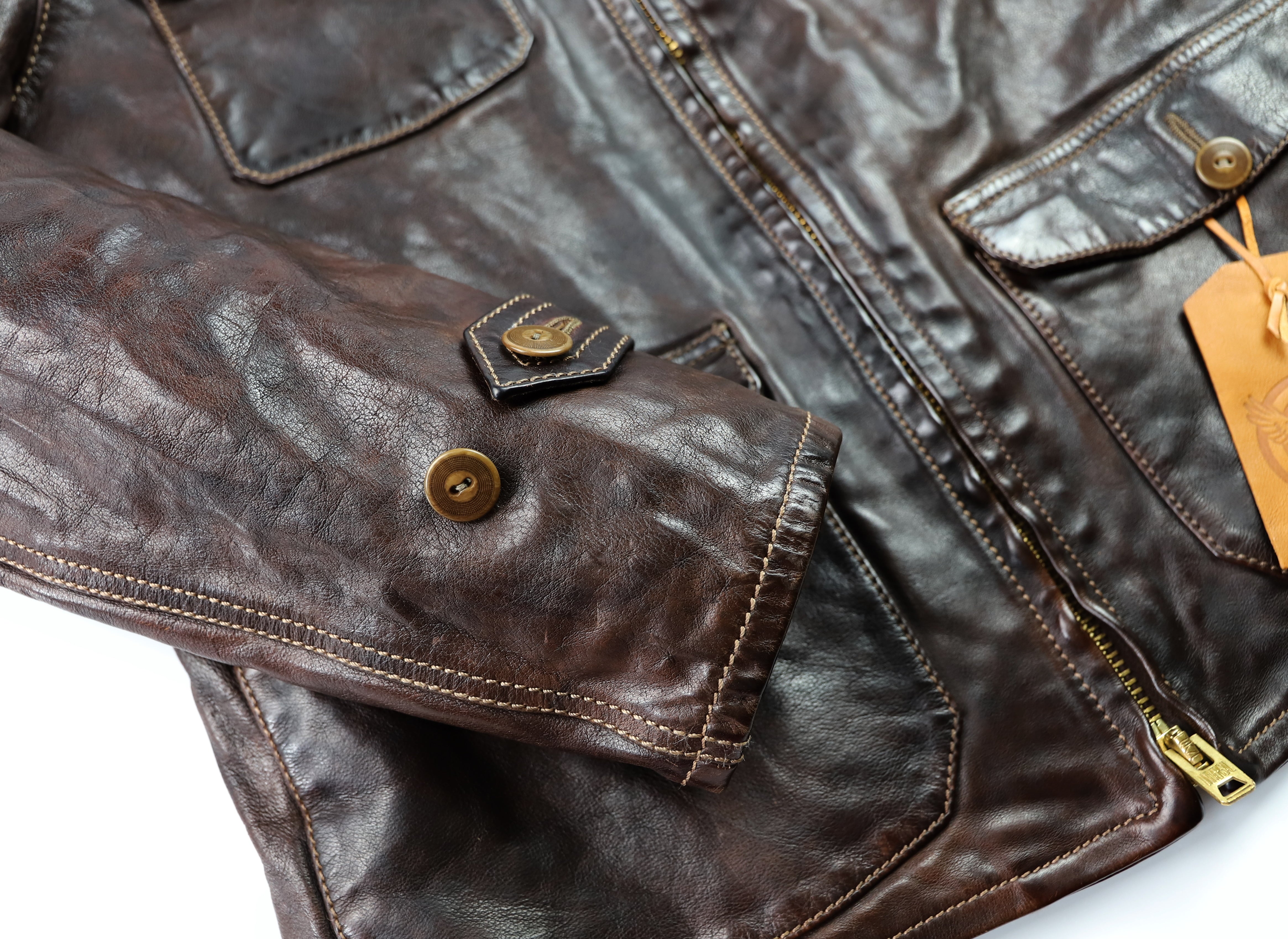 Thedi Atlas Deluxe Half Belt, size Large, Hand Dyed Cocoa Buffalo