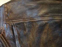 Thedi Atlas Deluxe Half Belt, size Medium, Hand Dyed Cocoa Buffalo