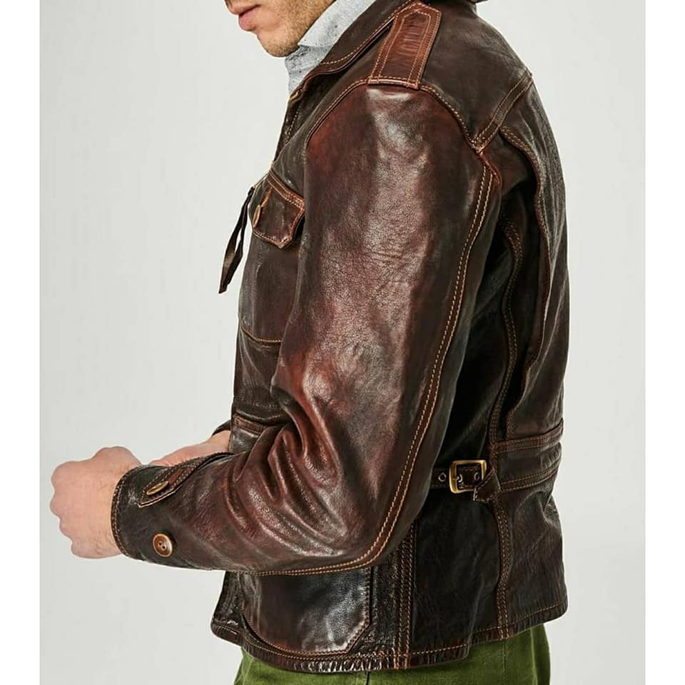 Thedi Atlas Deluxe Half Belt, size Large, Hand Dyed Cocoa Buffalo