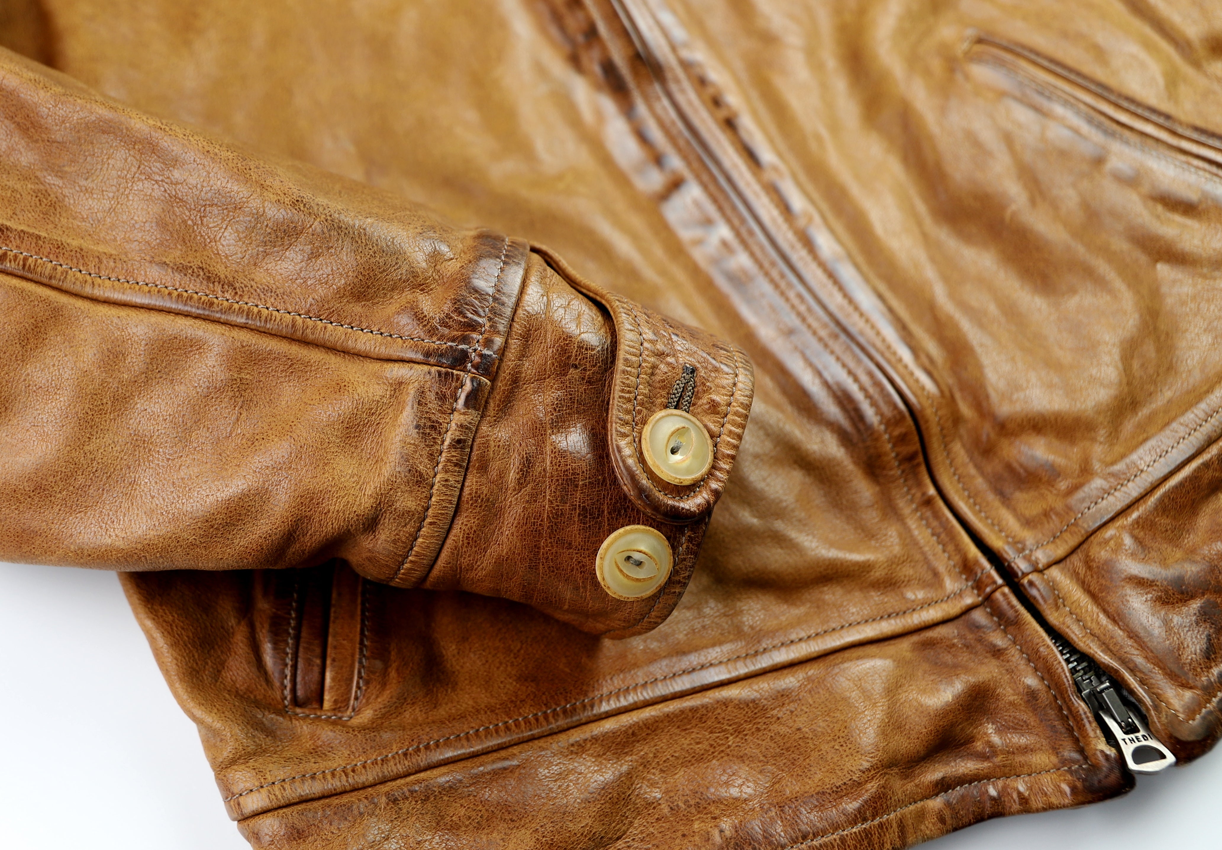 Thedi Markos Zip-Up Shawl Collar Jacket, size Large, Cuoio Buffalo