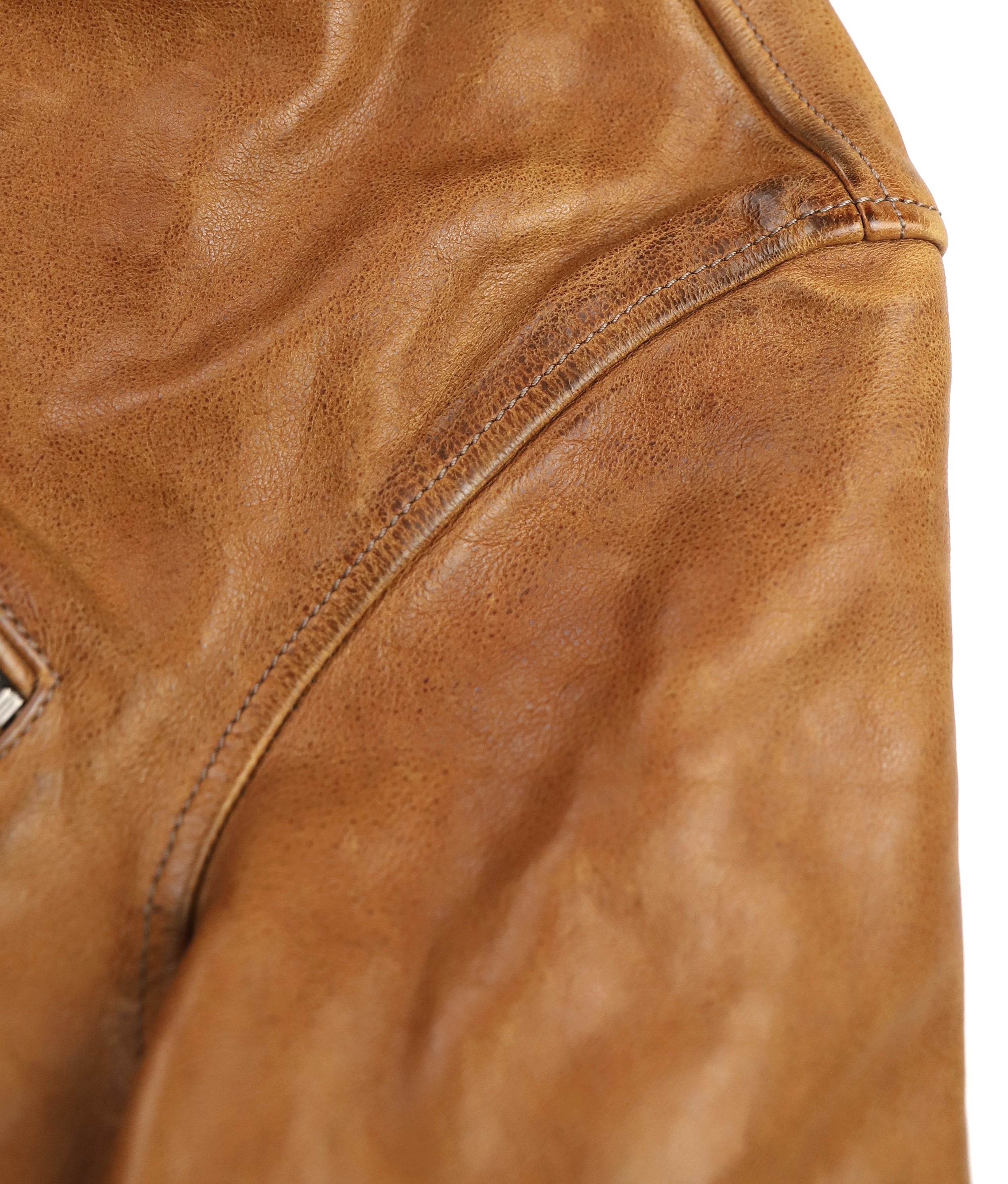 Thedi Markos Zip-Up Shawl Collar Jacket, size Large, Cuoio Buffalo