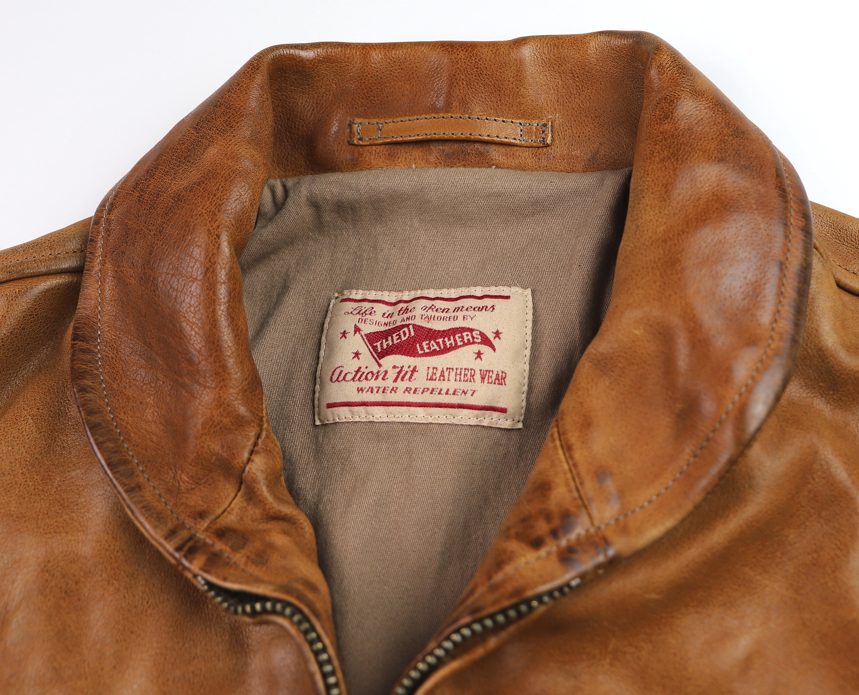 Thedi Markos Zip-Up Shawl Collar Jacket, size Large, Cuoio Buffalo