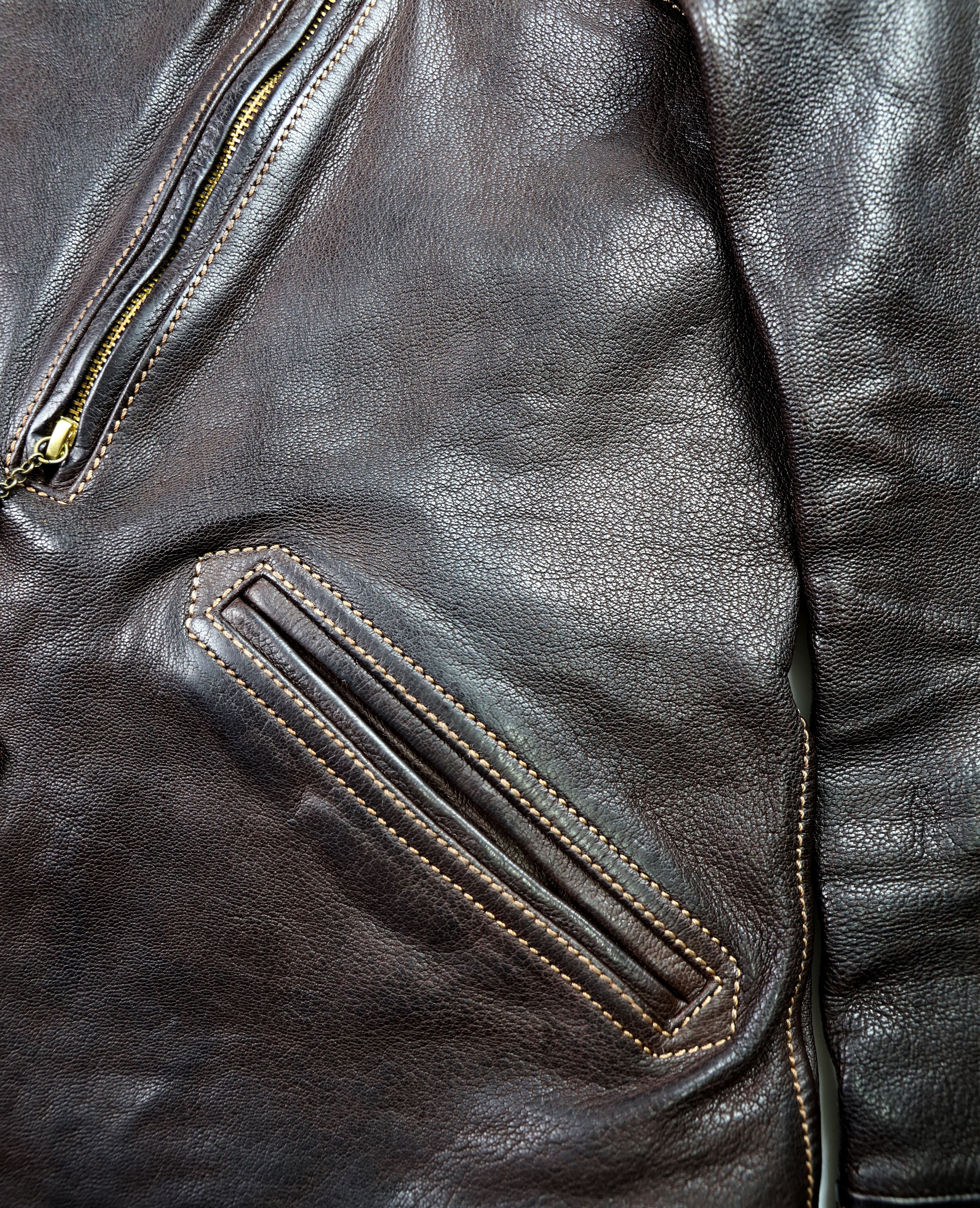 Thedi Evander Crosszip Half Belt, size Medium, Brown Goatskin