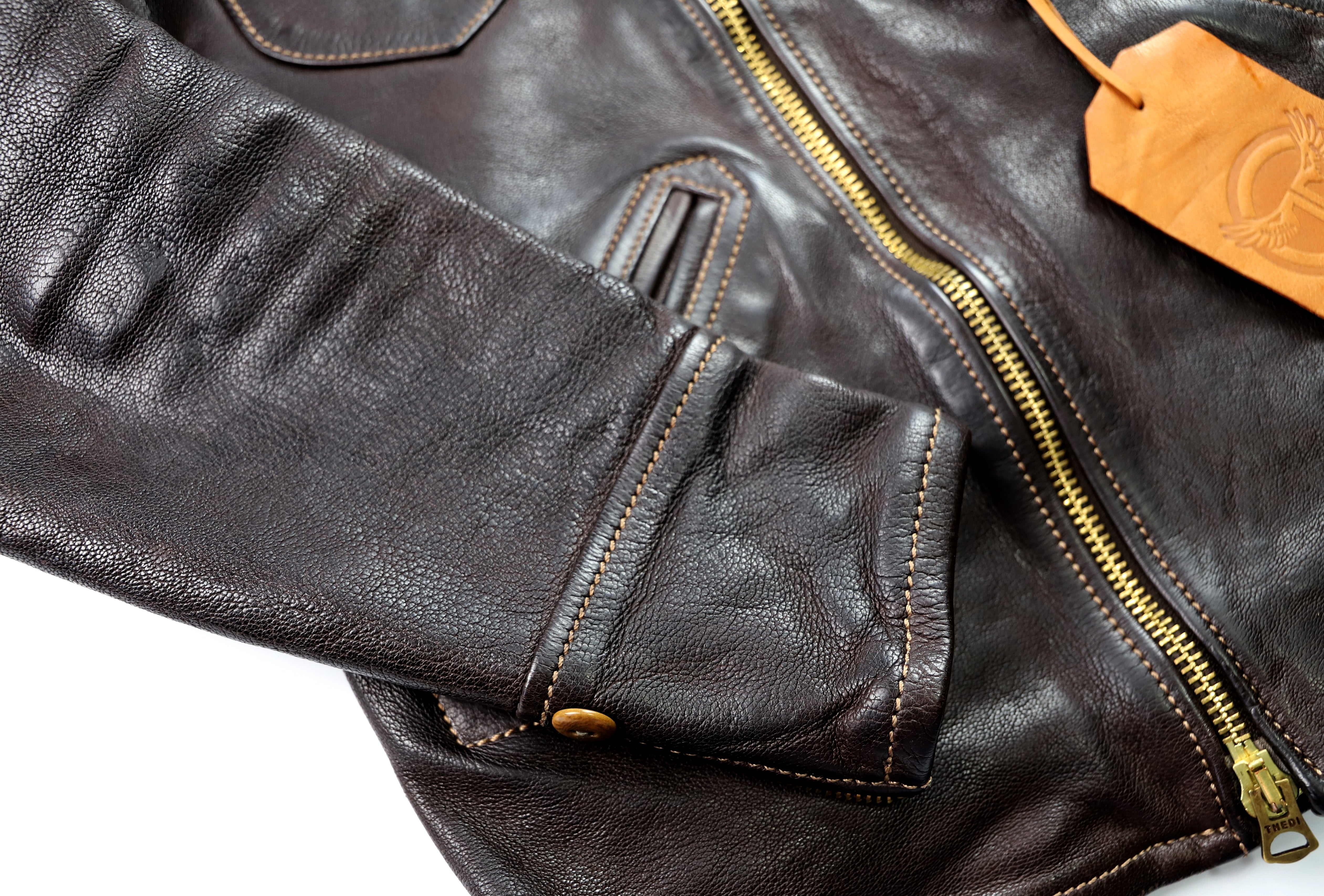 Thedi Evander Crosszip Half Belt, size Medium, Brown Goatskin