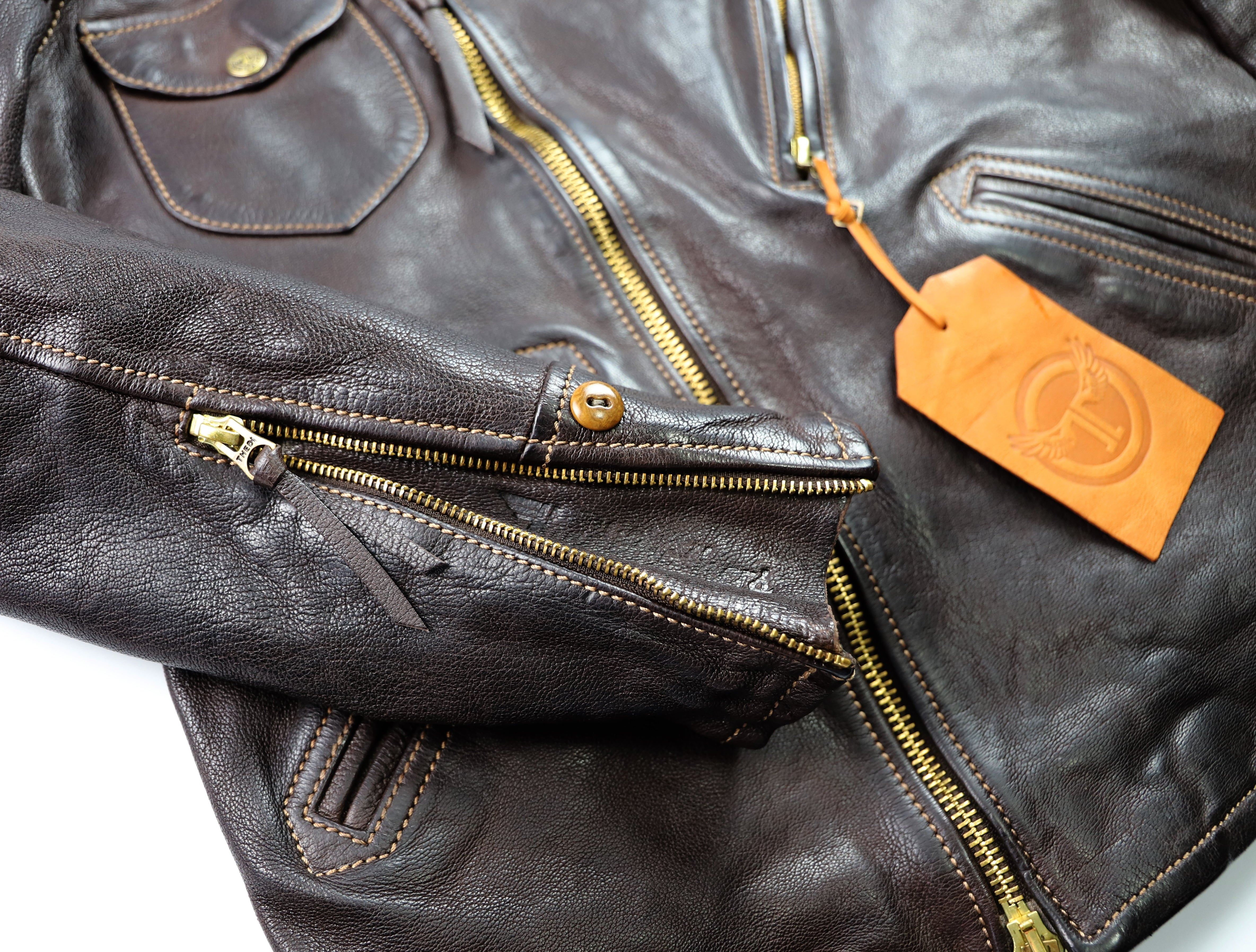 Thedi Evander Crosszip Half Belt, size Medium, Brown Goatskin