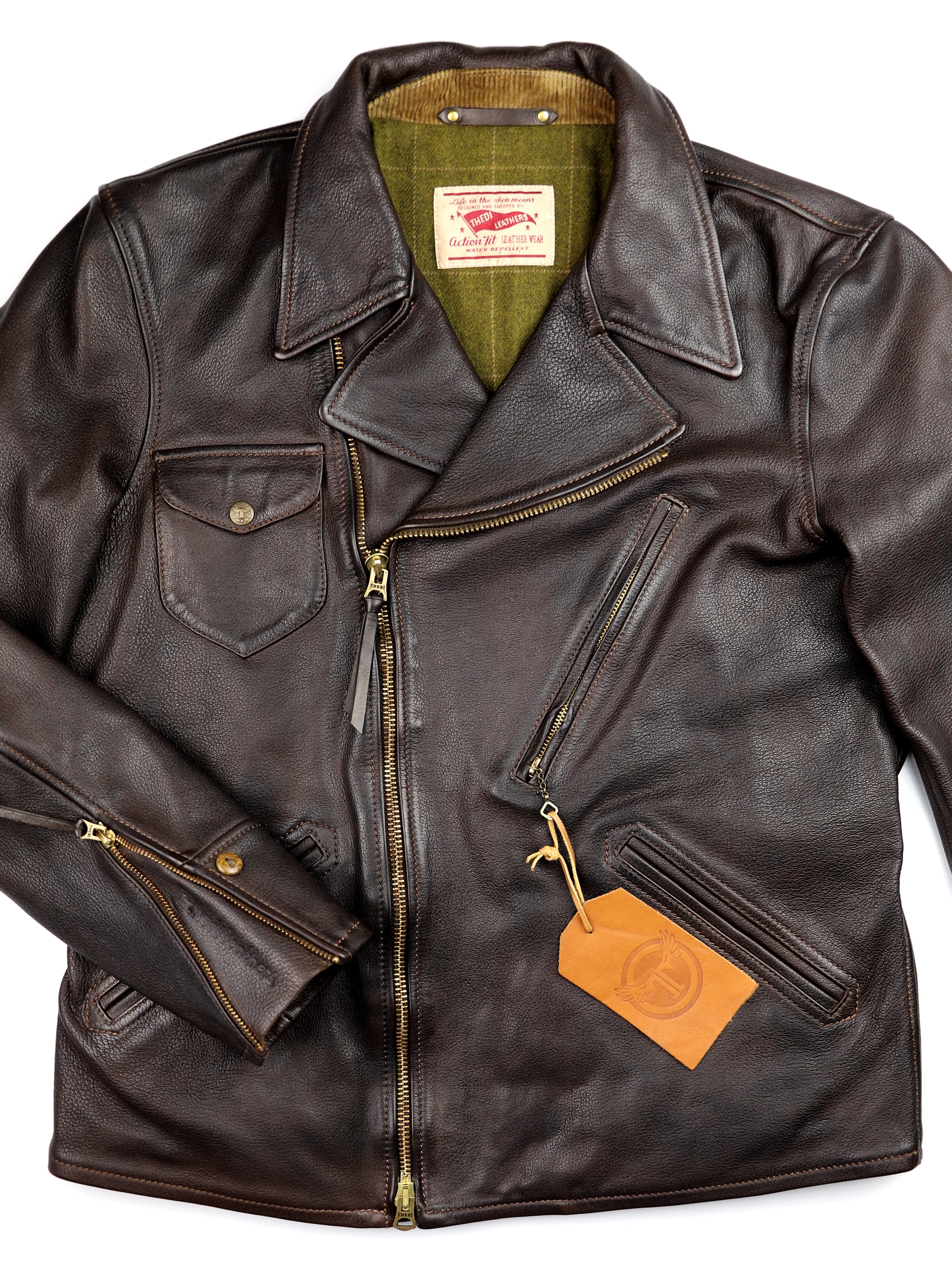 Thedi Evander Crosszip Half Belt, size Large, Brown Goatskin