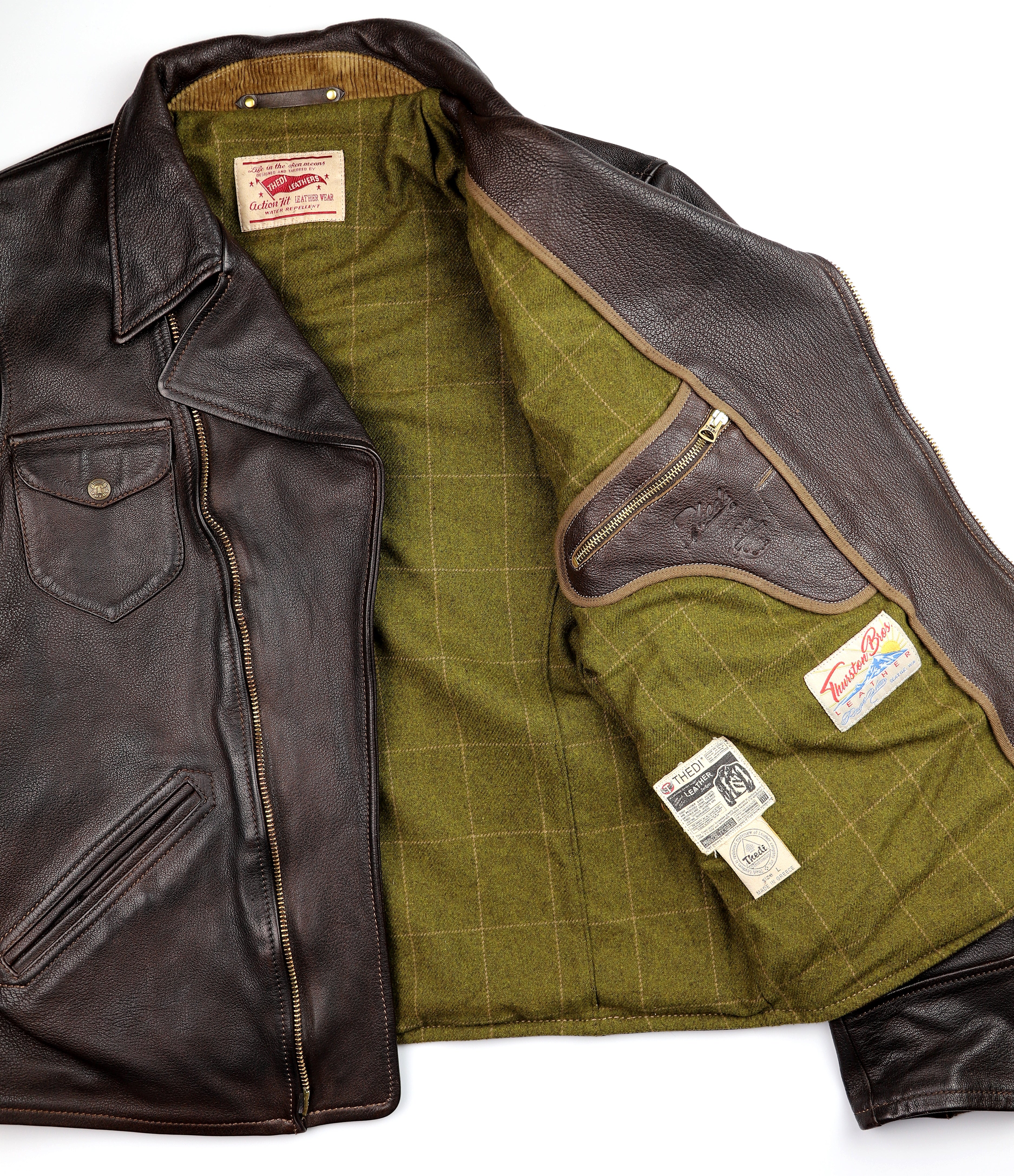 Thedi Evander Crosszip Half Belt, size Large, Brown Goatskin