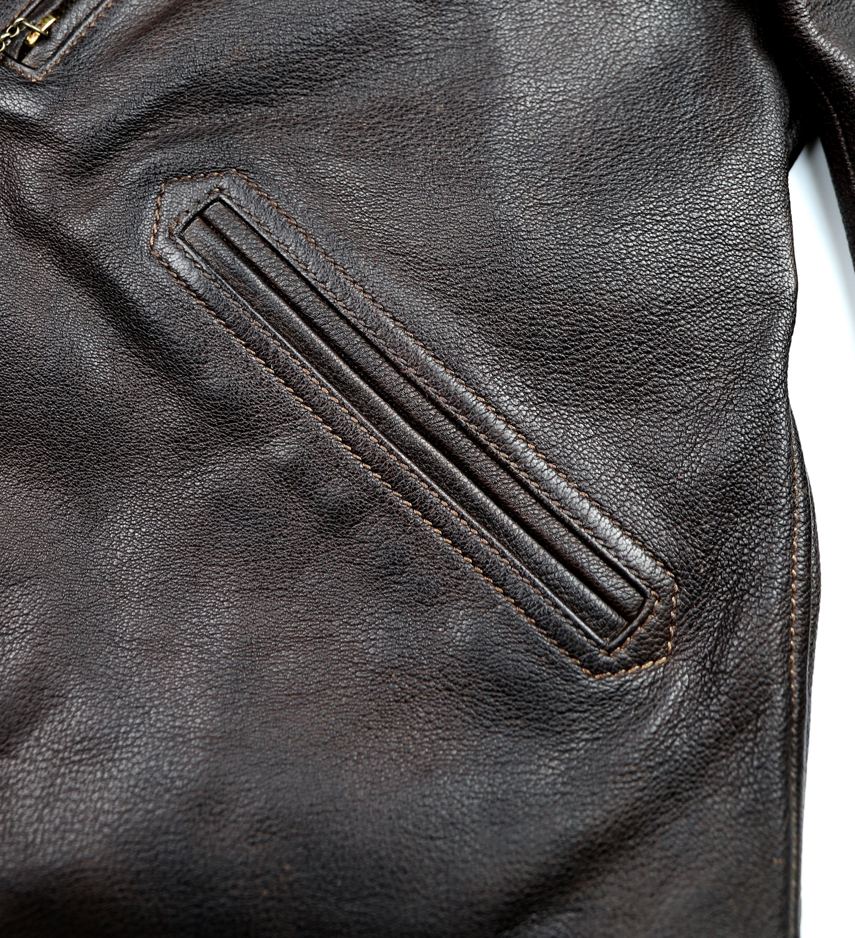 Thedi Evander Crosszip Half Belt, size Large, Brown Goatskin