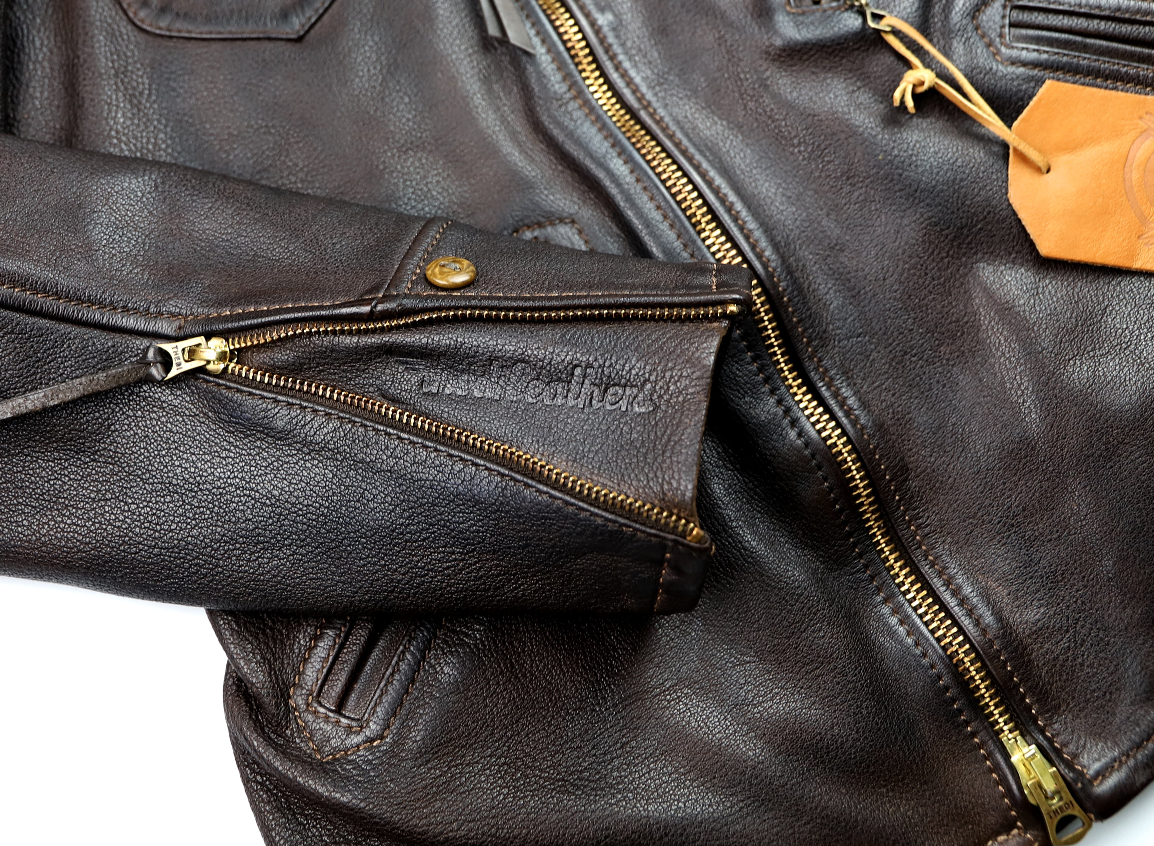 Thedi Evander Crosszip Half Belt, size Large, Brown Goatskin