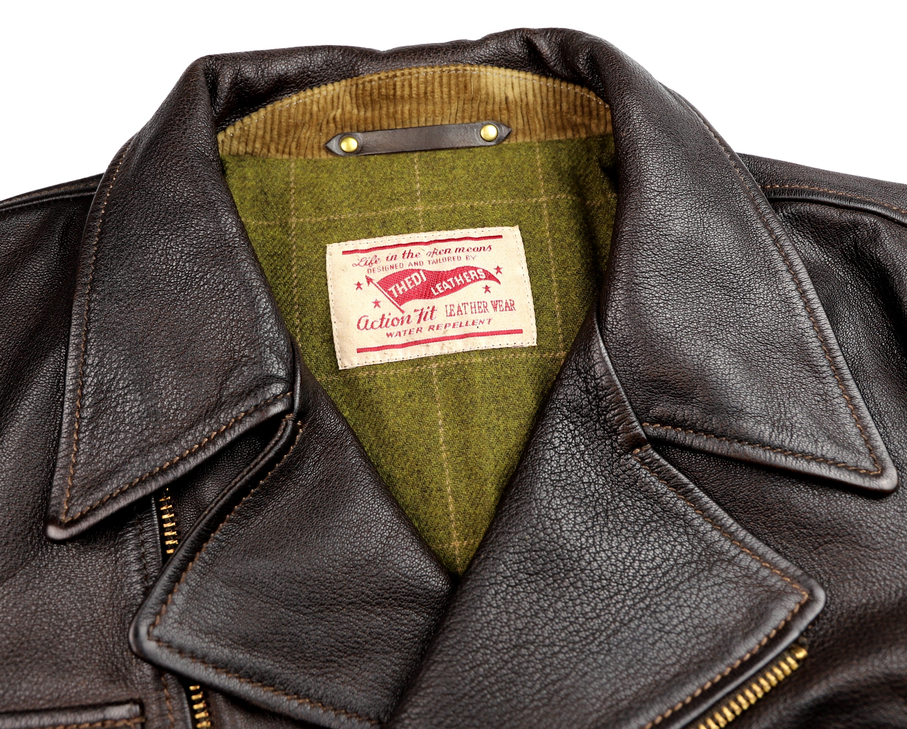 Thedi Evander Crosszip Half Belt, size Large, Brown Goatskin