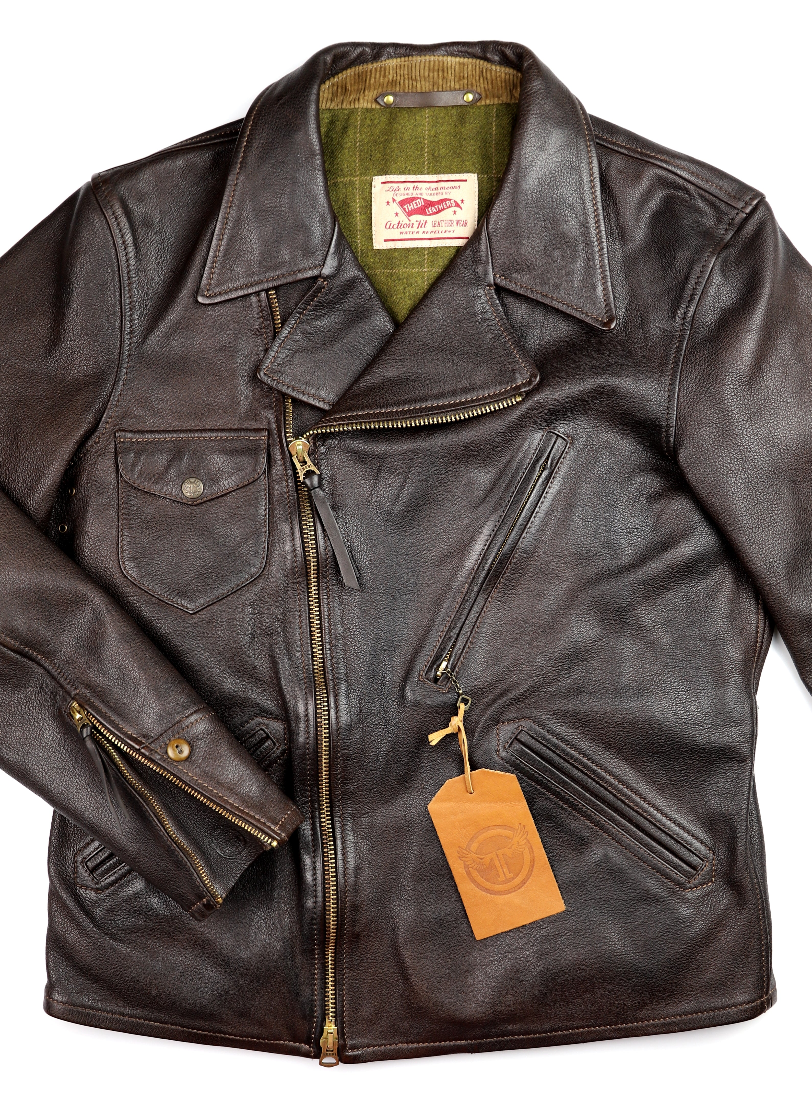 Thedi Evander Crosszip Half Belt, size Medium, Brown Goatskin