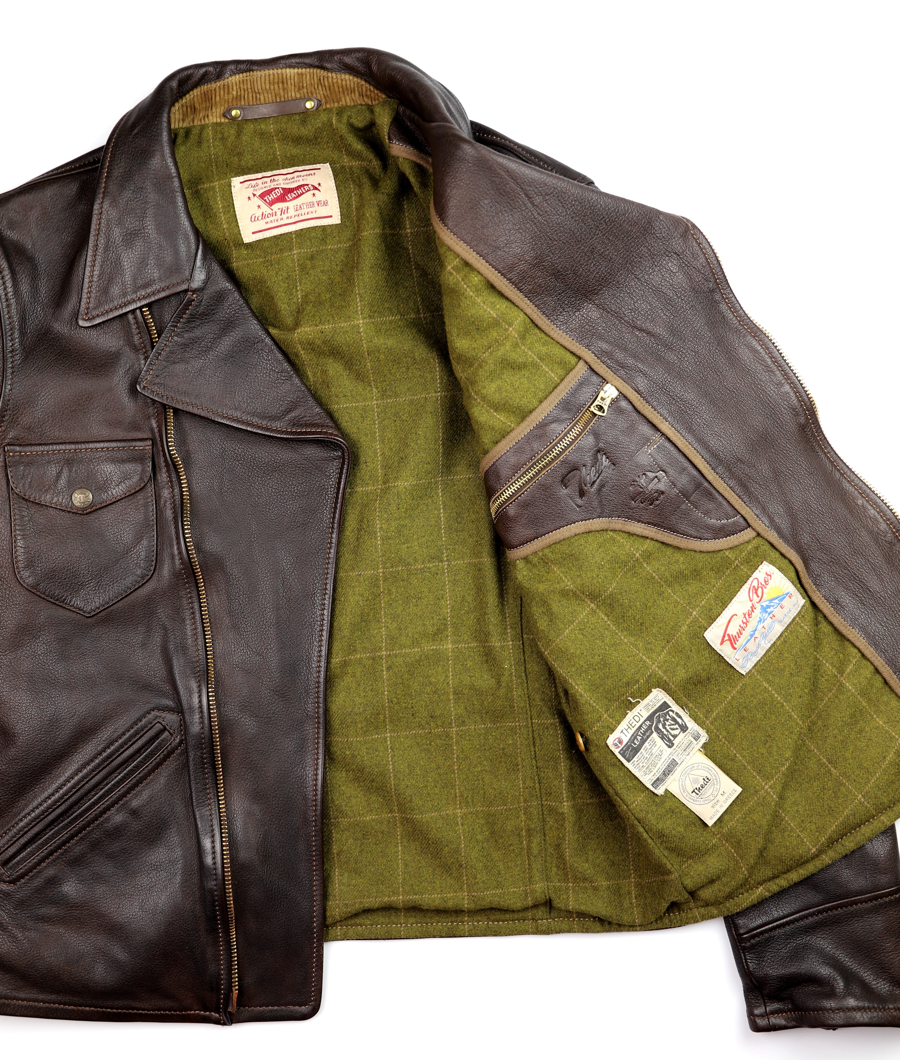 Thedi Evander Crosszip Half Belt, size Medium, Brown Goatskin