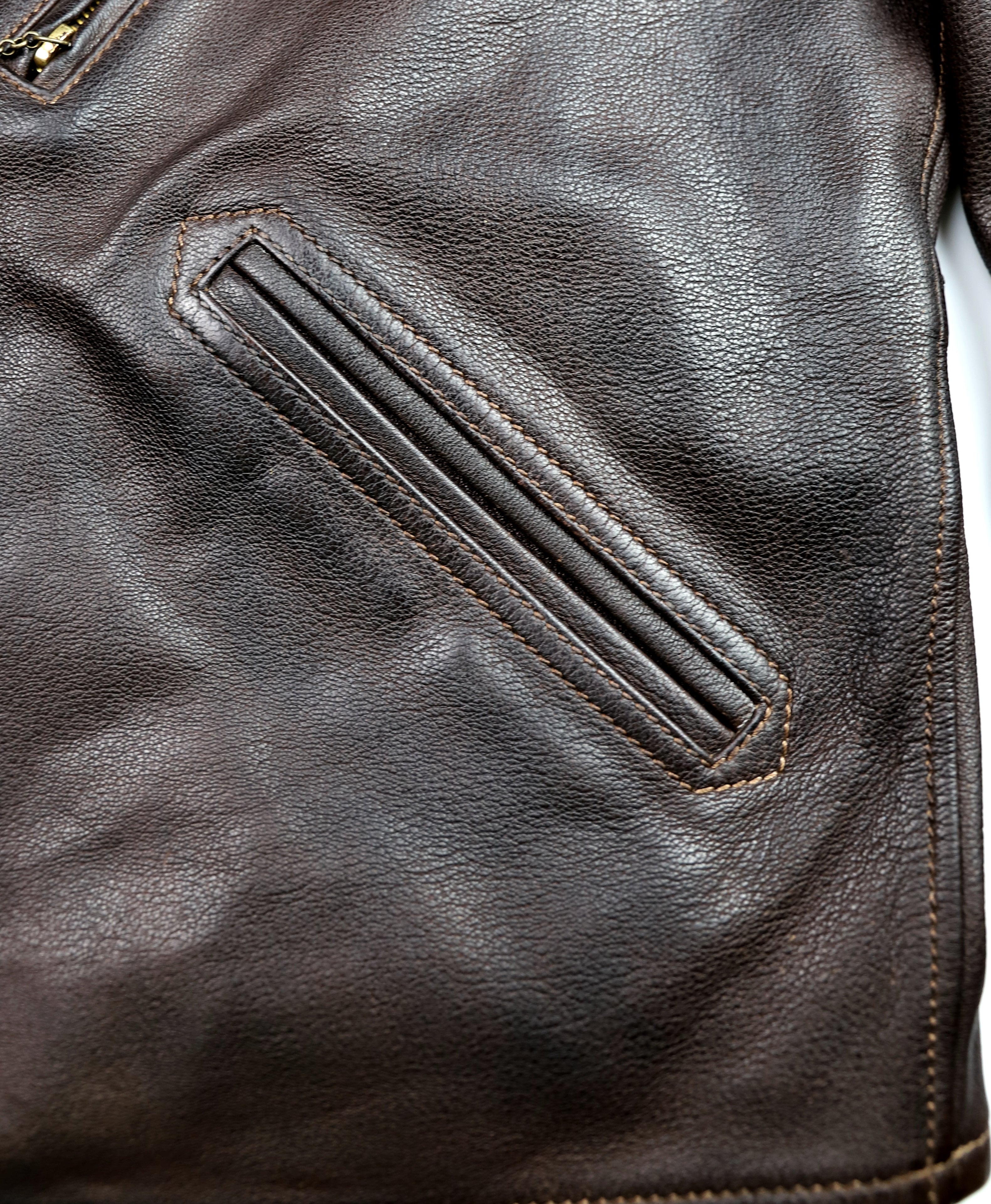 Thedi Evander Crosszip Half Belt, size Medium, Brown Goatskin