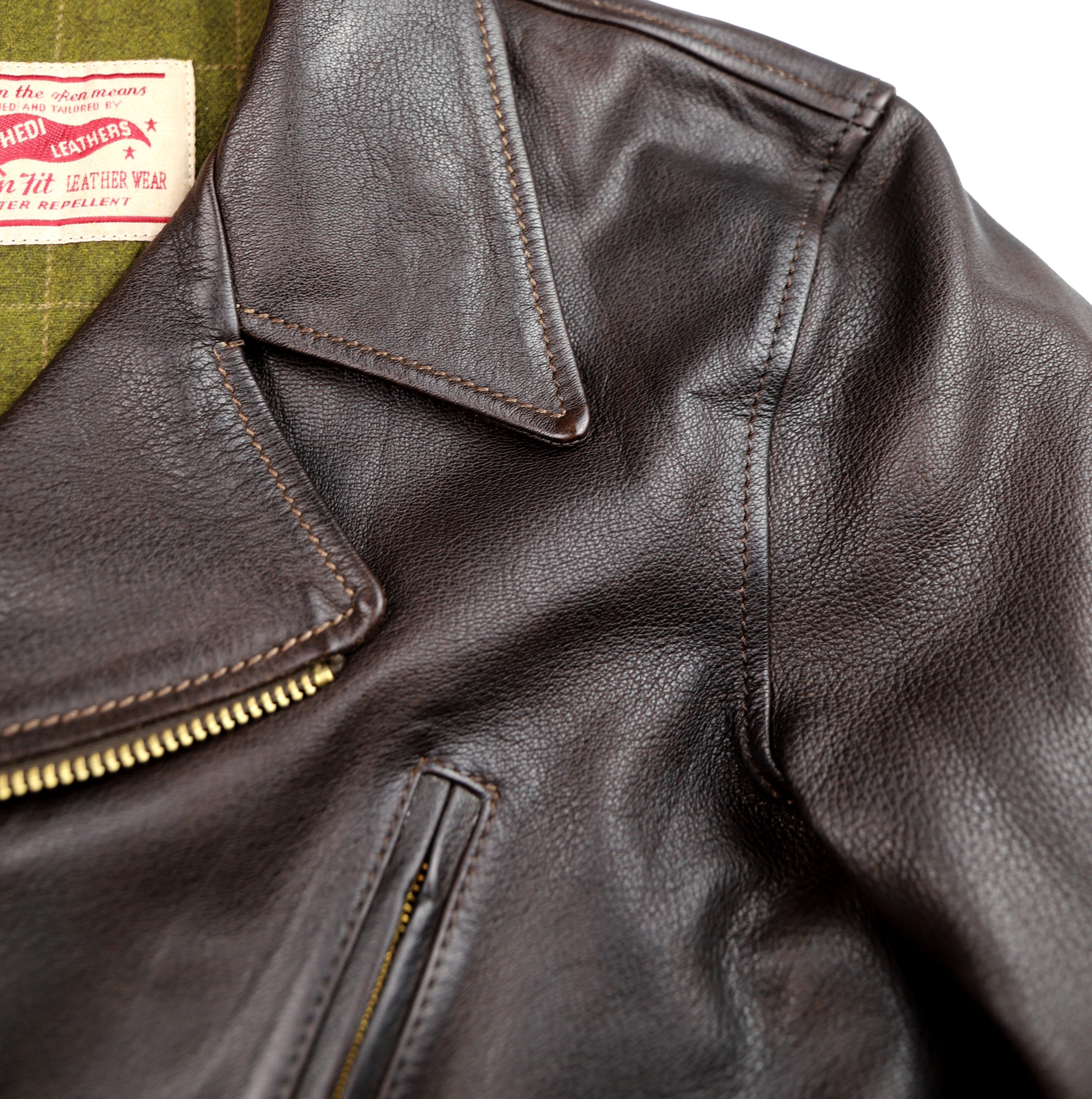 Thedi Evander Crosszip Half Belt, size Medium, Brown Goatskin