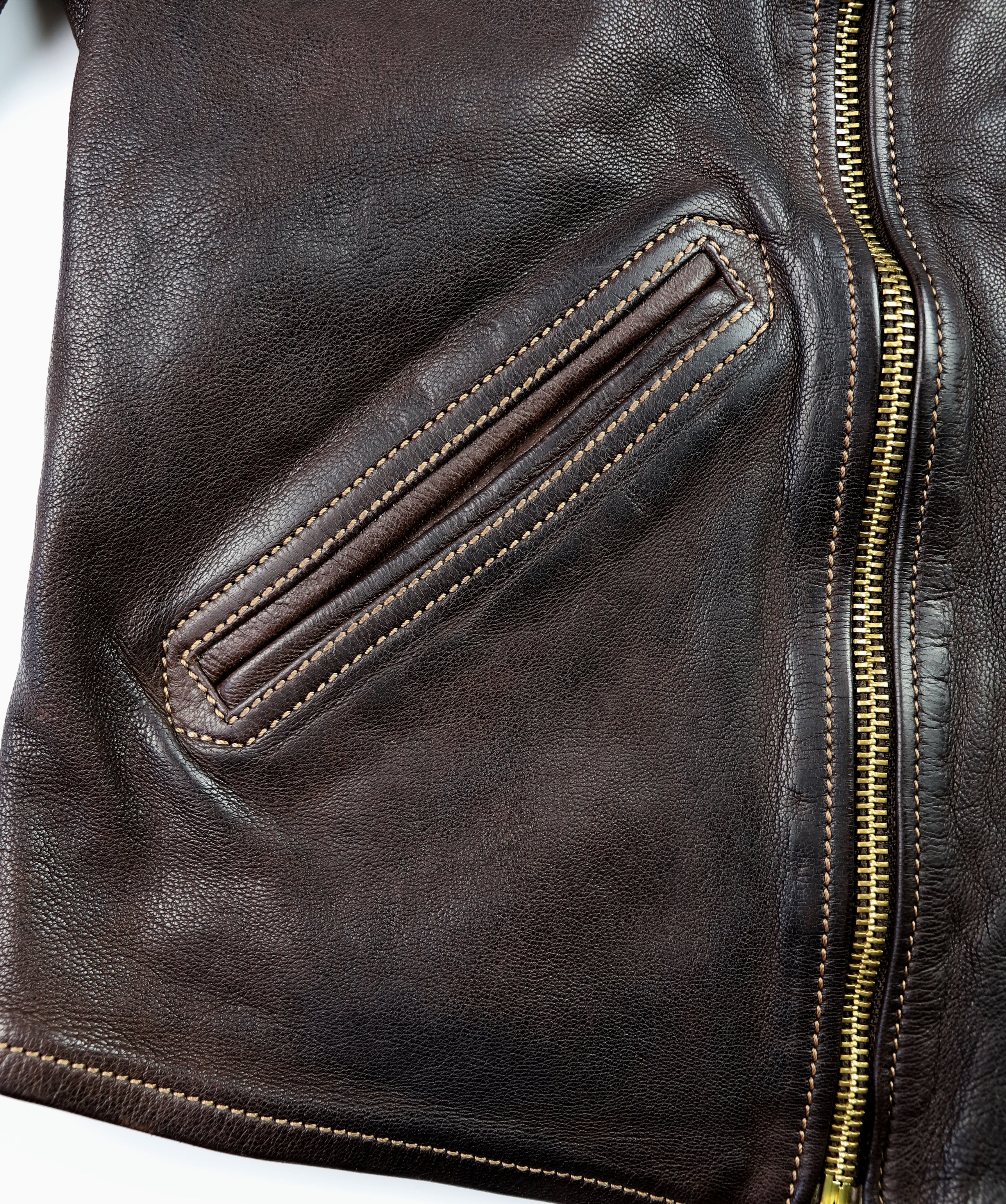 Thedi Evander Crosszip Half Belt, size XL, Brown Goatskin