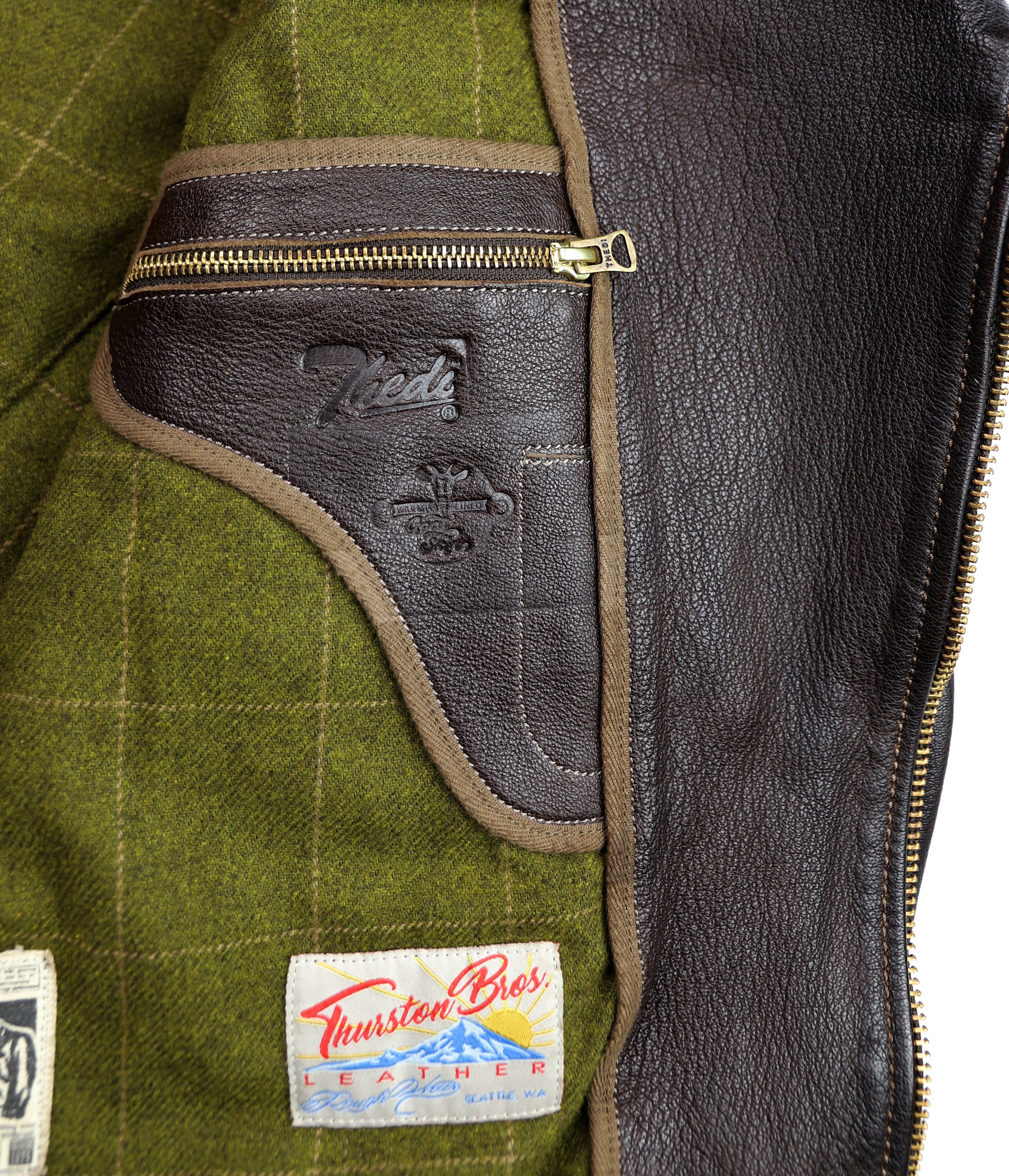 Thedi Evander Crosszip Half Belt, size XL, Brown Goatskin