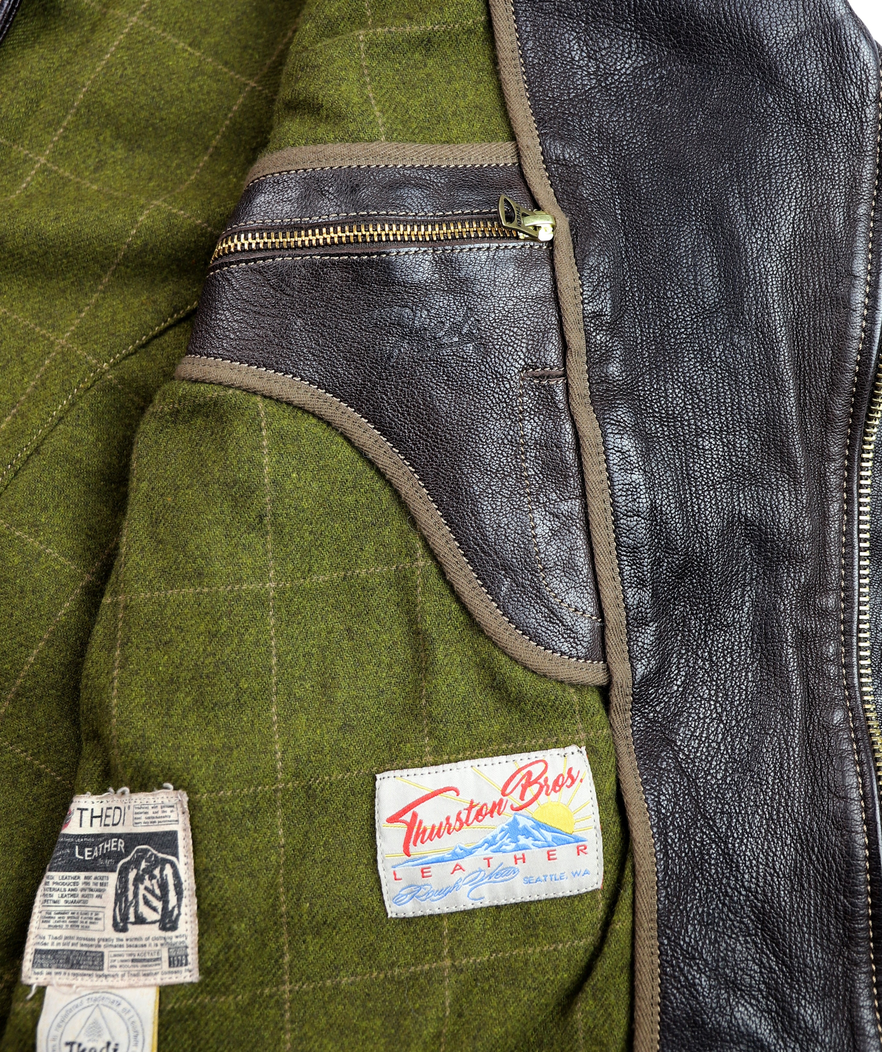 Thedi Evander Crosszip Half Belt, size Large, Brown Goatskin