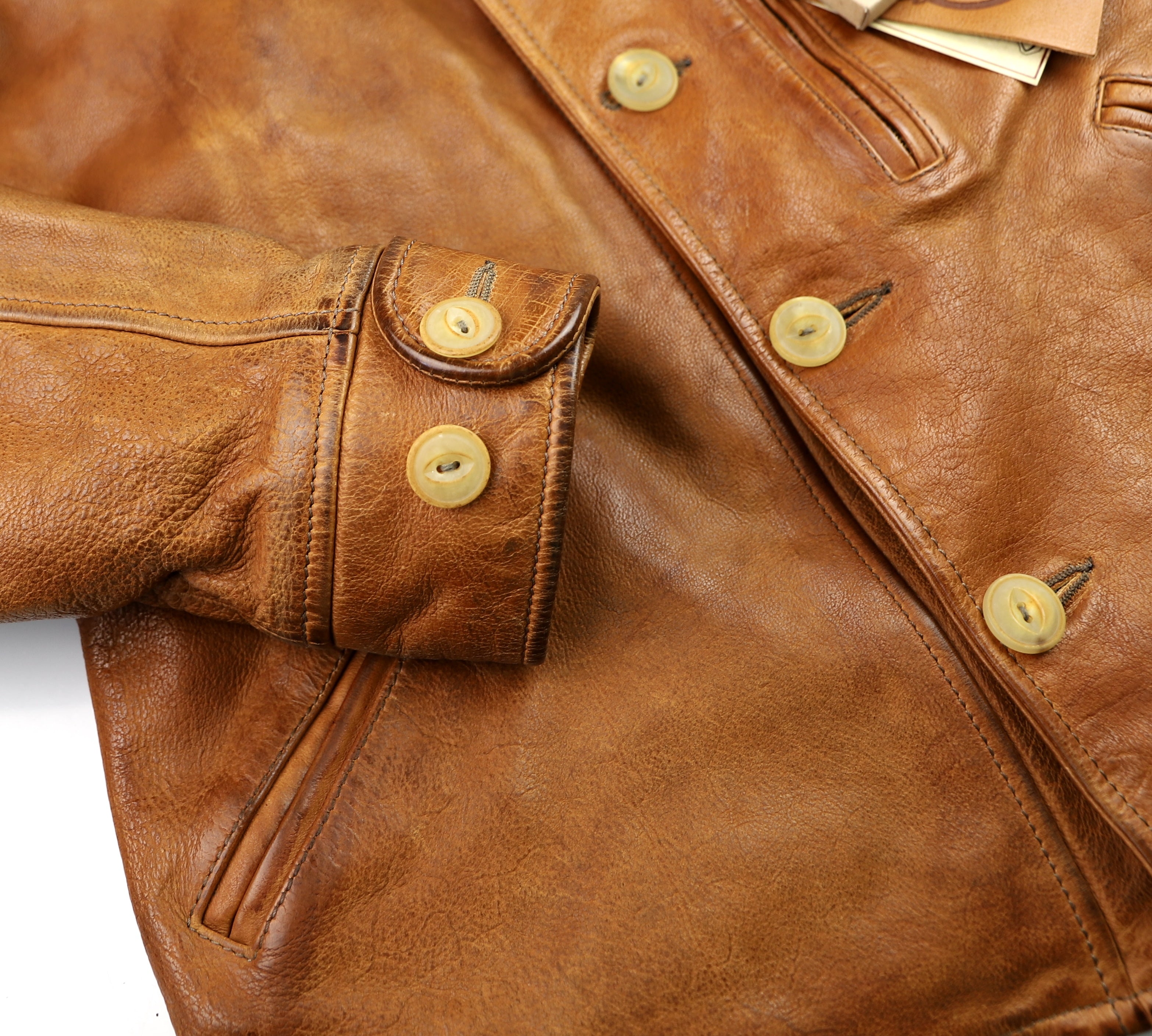 Thedi Hektor Half Belt, size Large, Cognac Buffalo