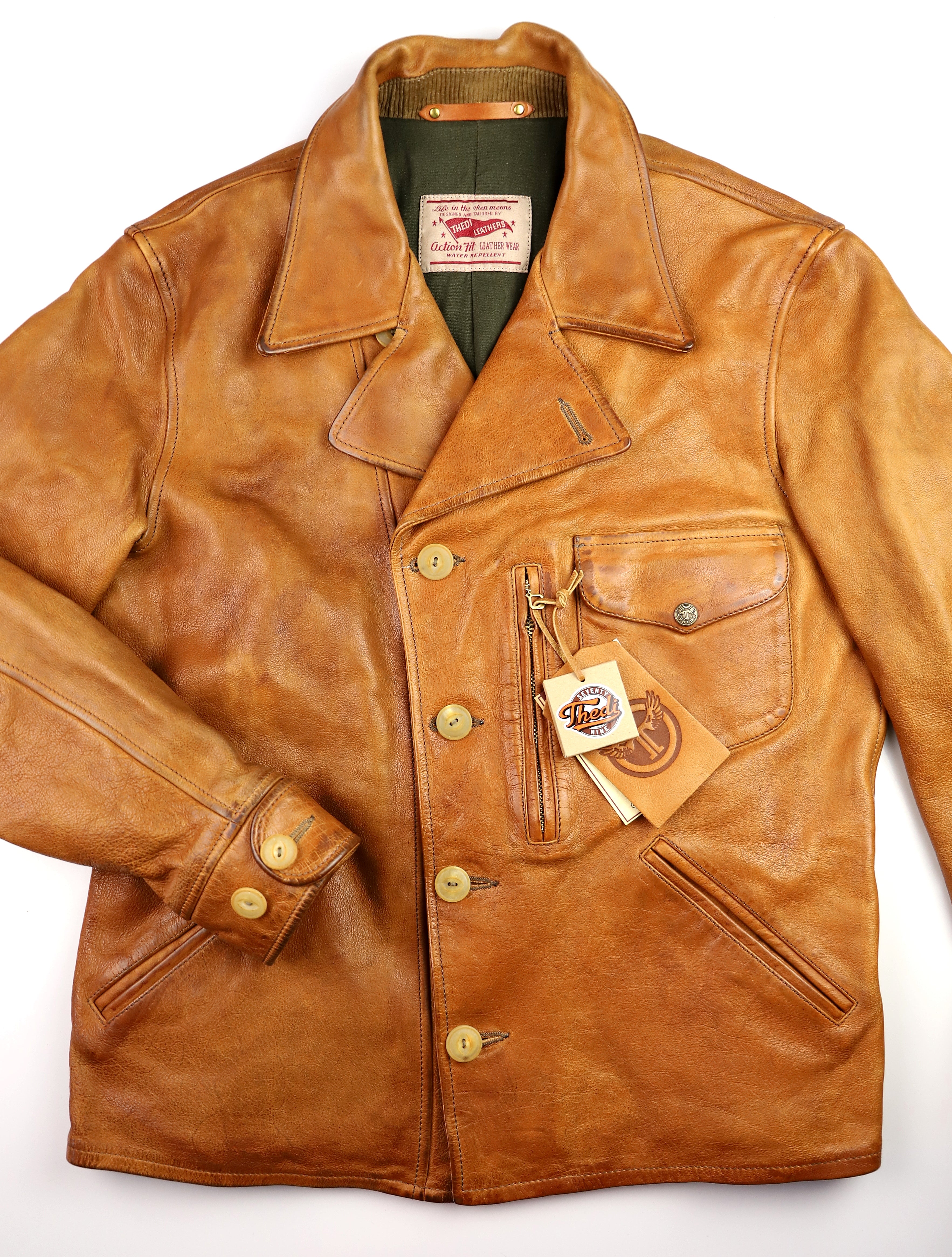 Thedi Hektor Half Belt, size Large, Cognac Buffalo