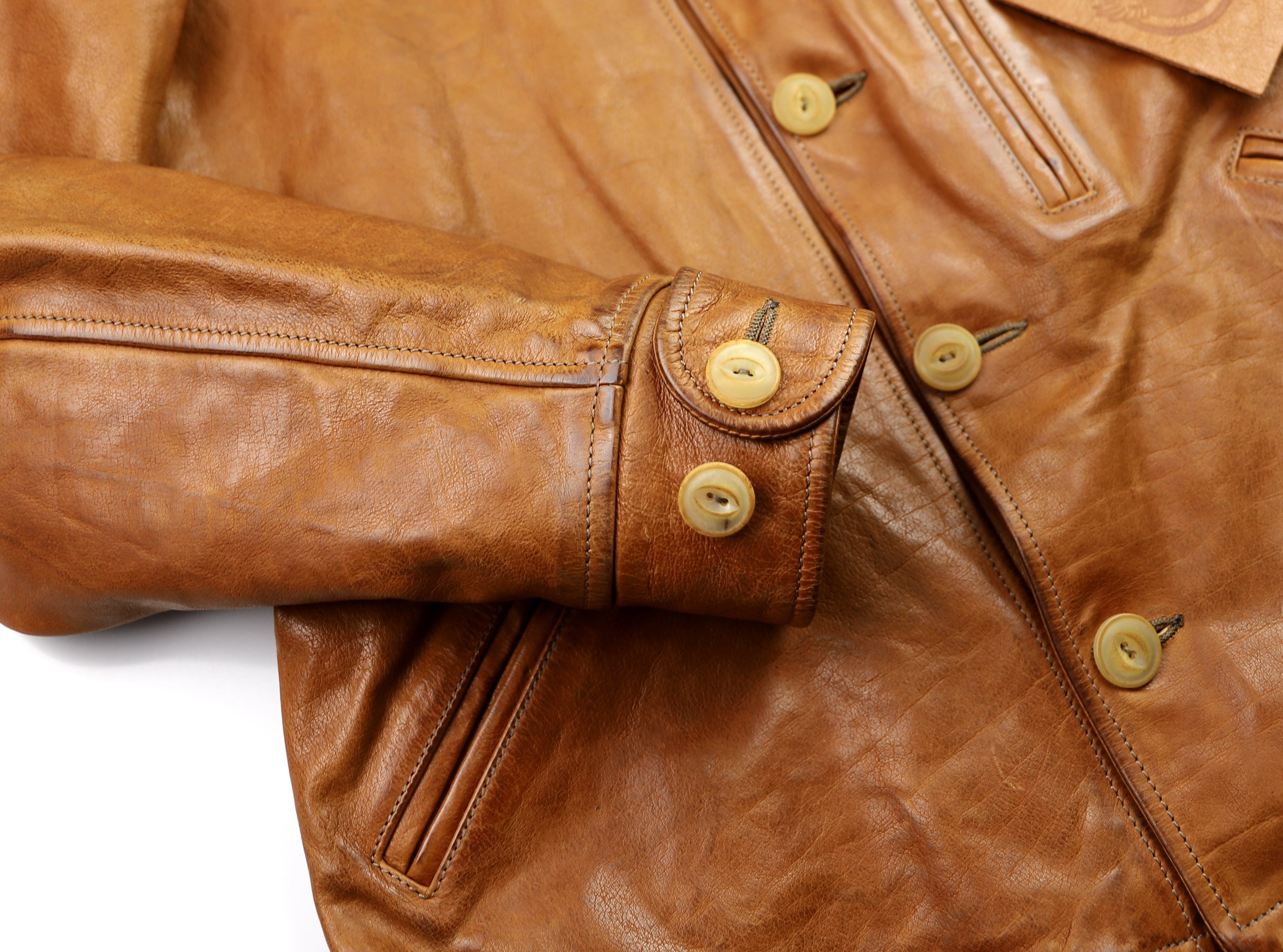 Thedi Hektor Half Belt, size Large, Cognac Buffalo