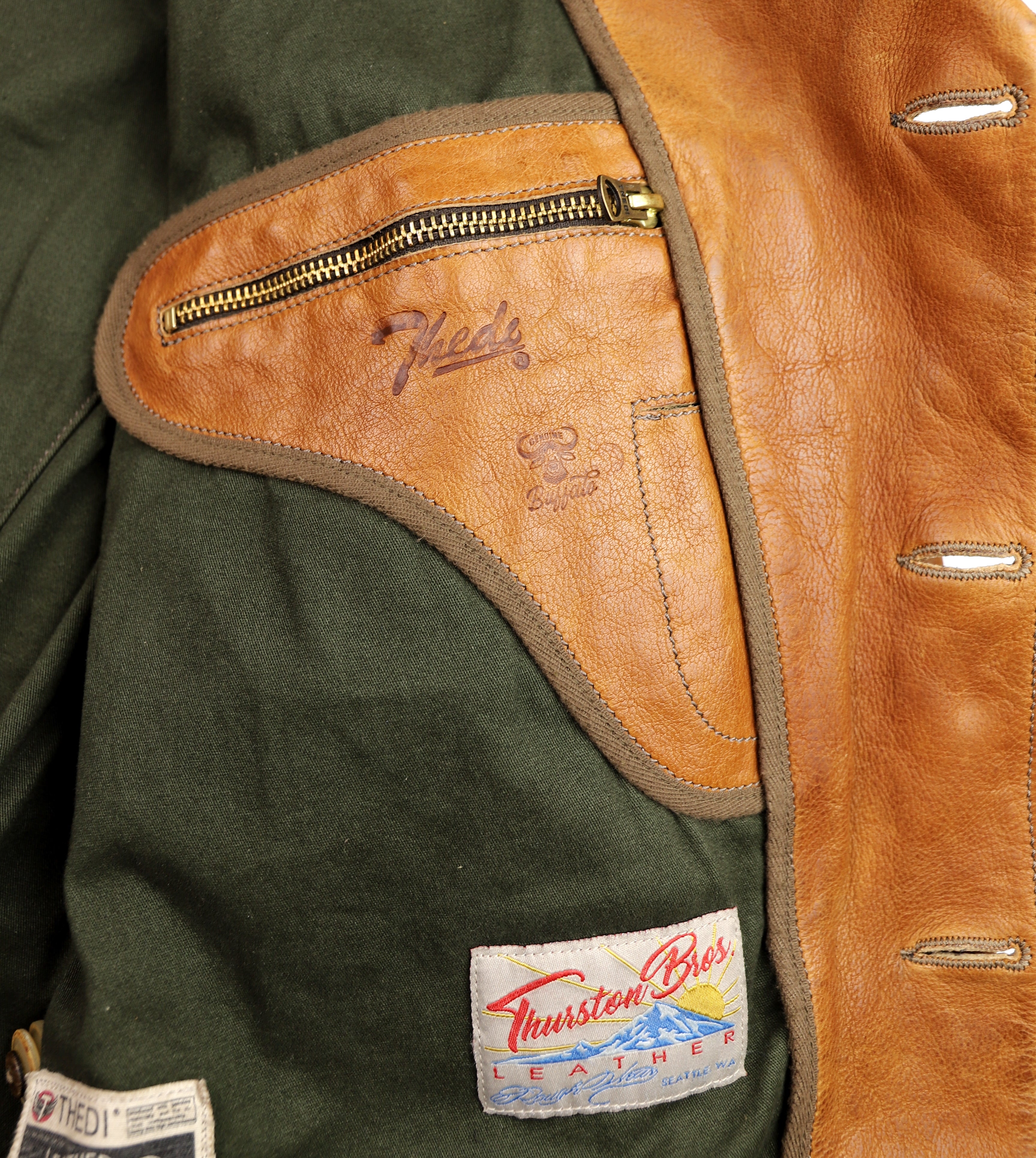 Thedi Hektor Half Belt, size Large, Cognac Buffalo