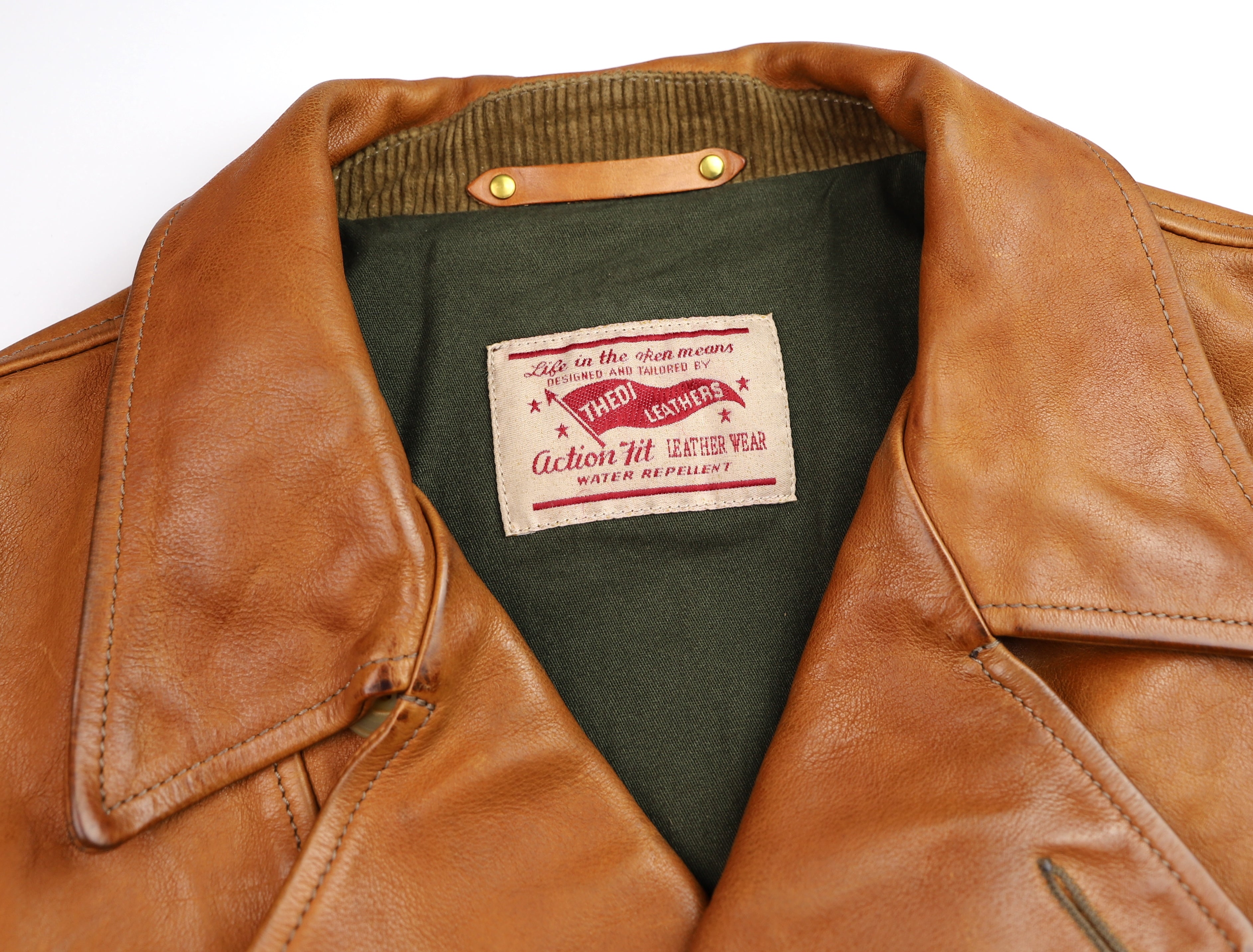 Thedi Hektor Half Belt, size Large, Cognac Buffalo