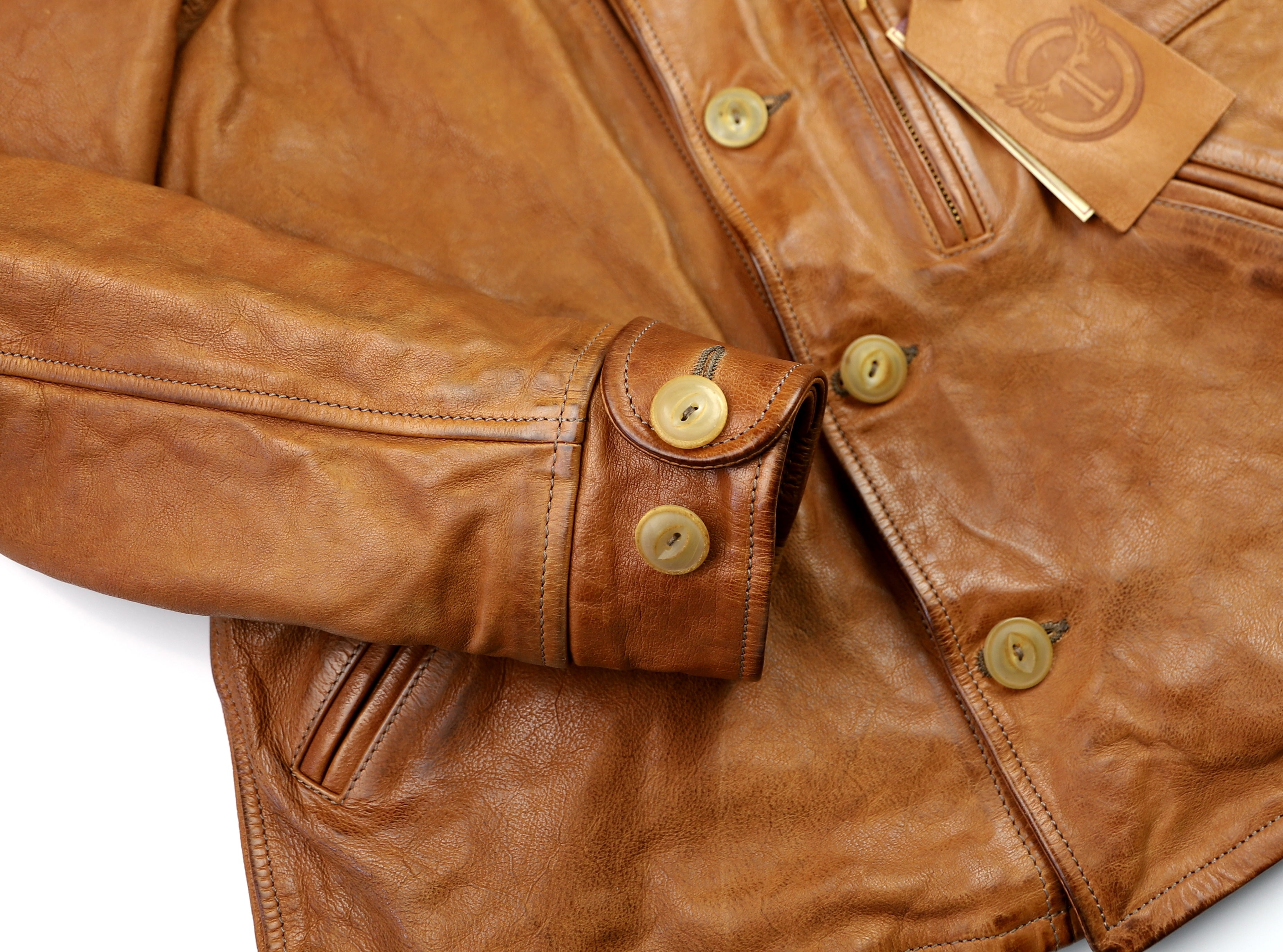 Thedi Hektor Half Belt, size Medium, Cognac Buffalo