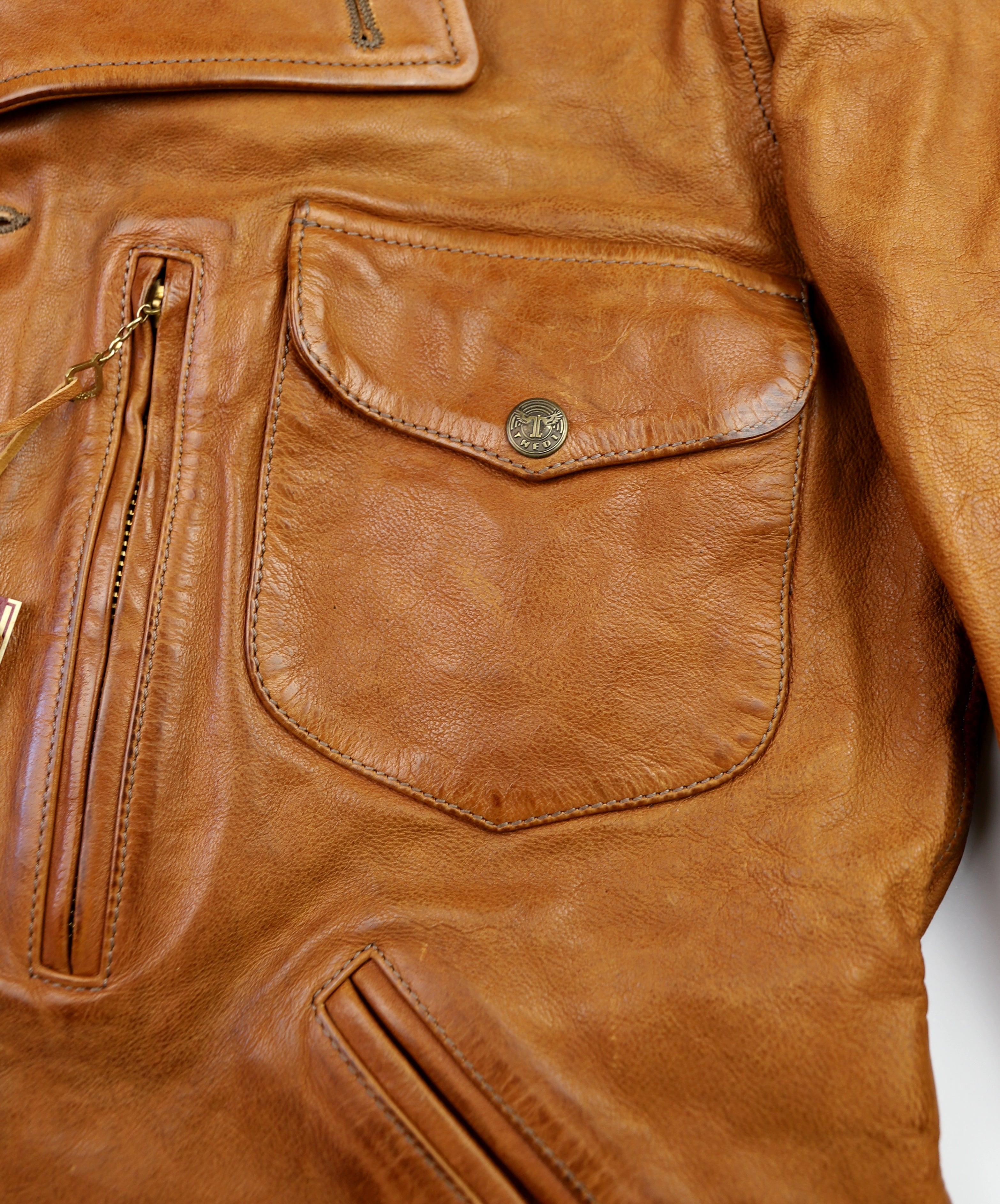 Thedi Hektor Half Belt, size Medium, Cognac Buffalo