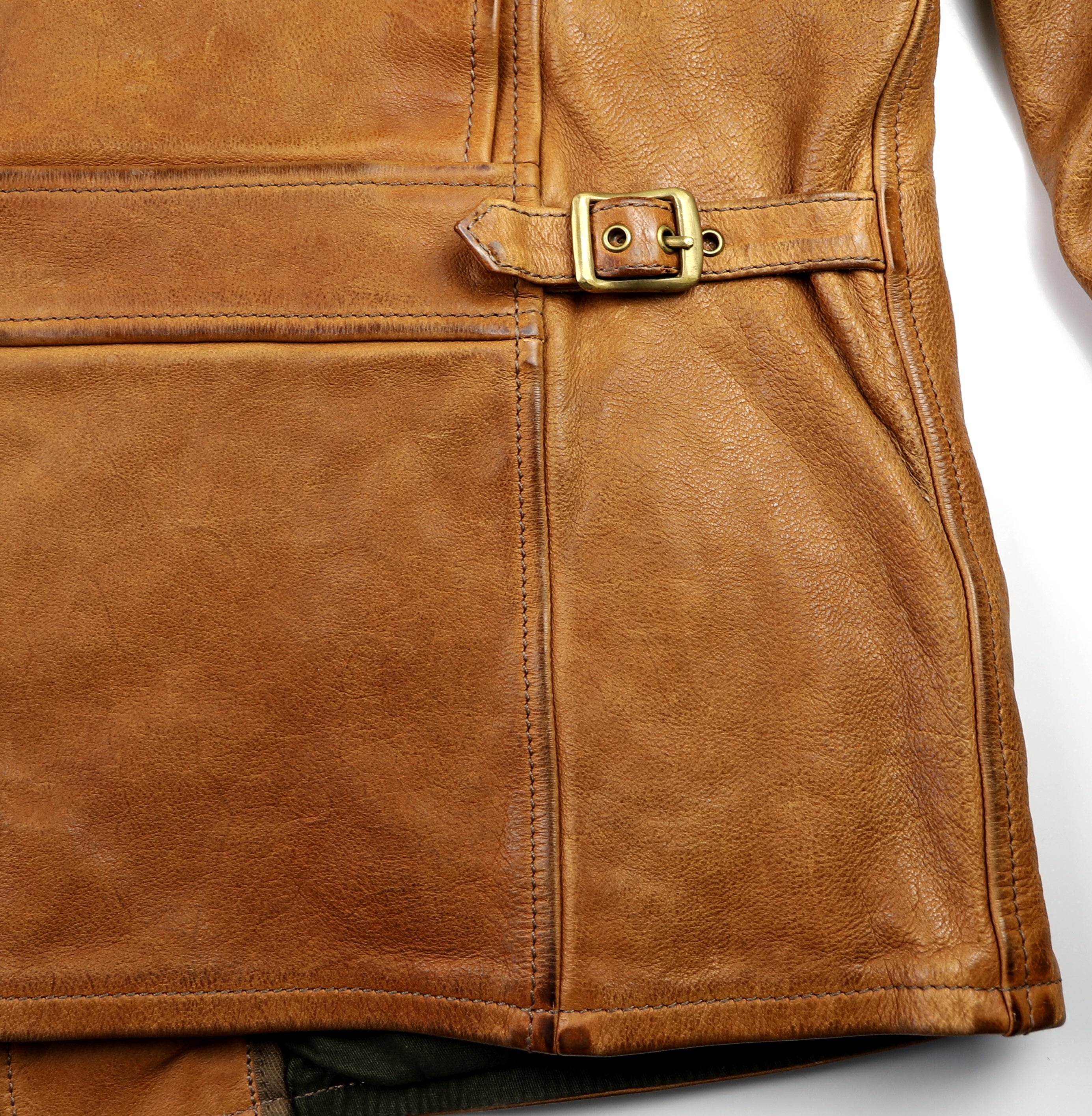 Thedi Hektor Half Belt, size Medium, Cognac Buffalo