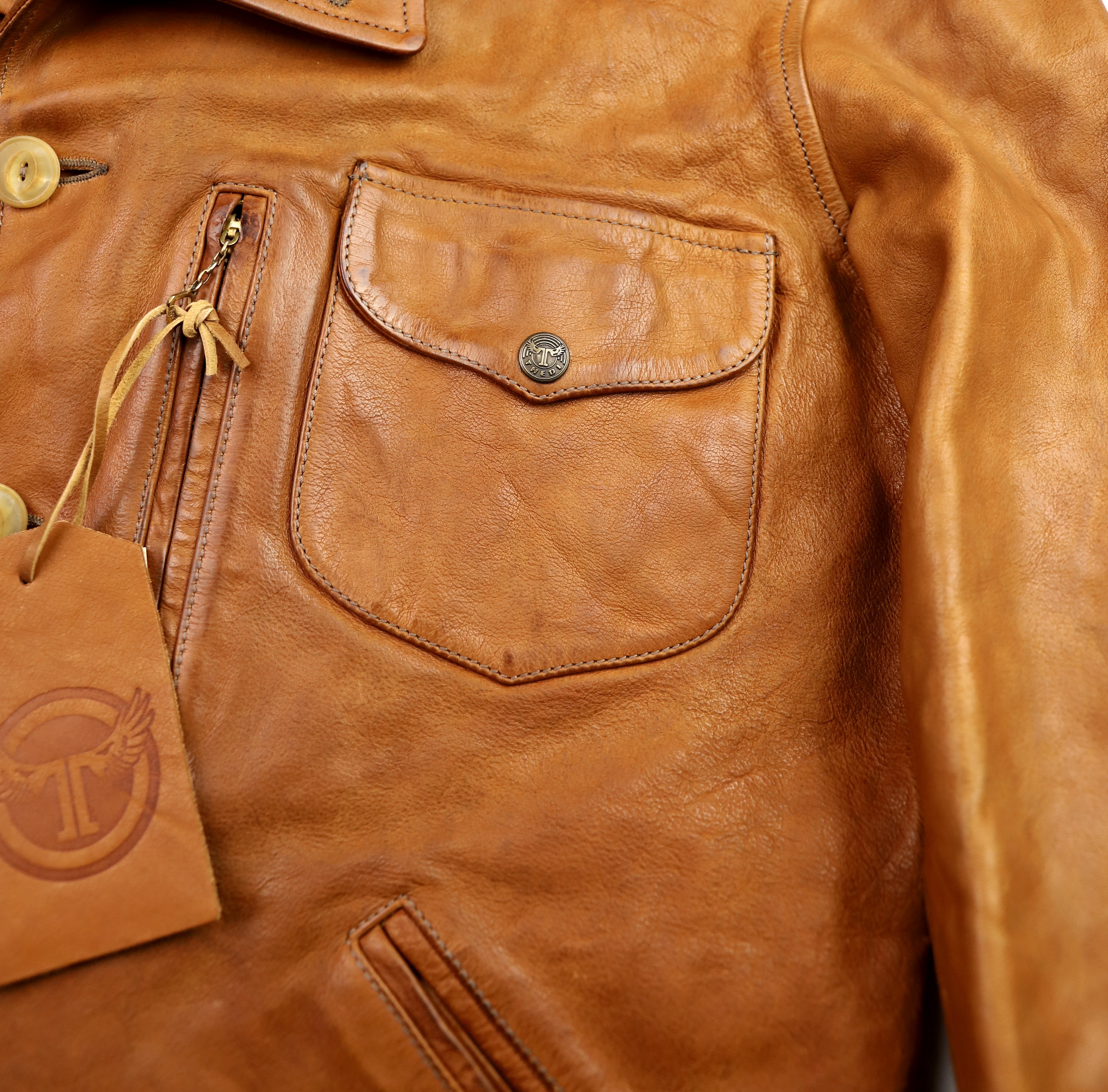 Thedi Hektor Half Belt, size XL, Cognac Buffalo